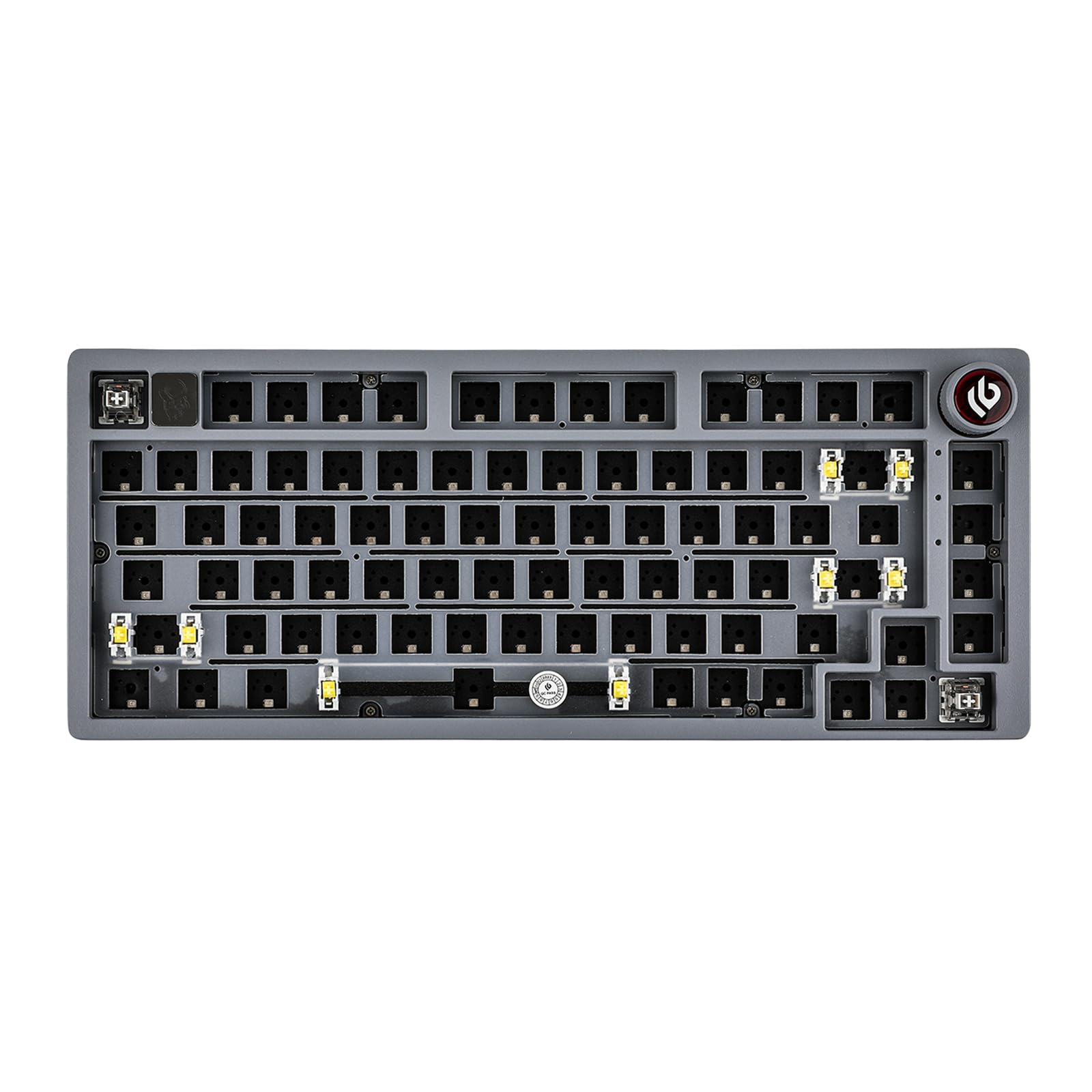 کیت کیبورد مکانیکال سیمی EPOMAKER x LEOBOG Hi75 از آلومینیوم، بدون قطعات اصلی، قابل برنامه‌ریزی، مناسب برای بازی، قابل تعویض، با دکمه جهت تغییر حالت، NKRO برای وین/مک (خاکستری)