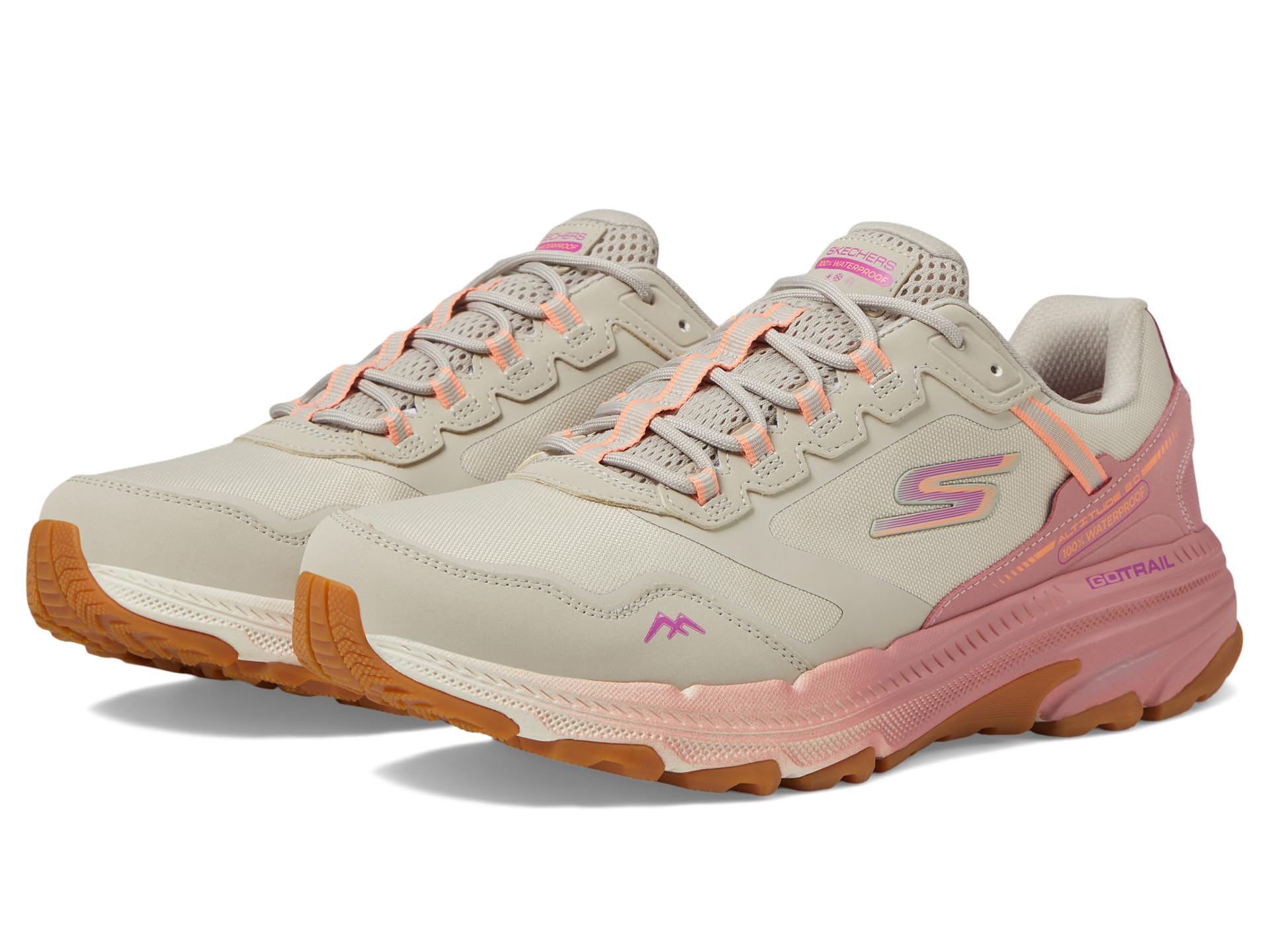 Skechers گو ران تریل آلتیتود ۲.۰ پاین ریج ضد آب کفش پیاده‌روی زنانه ۴۱ اروپا طبیعی/صورتی