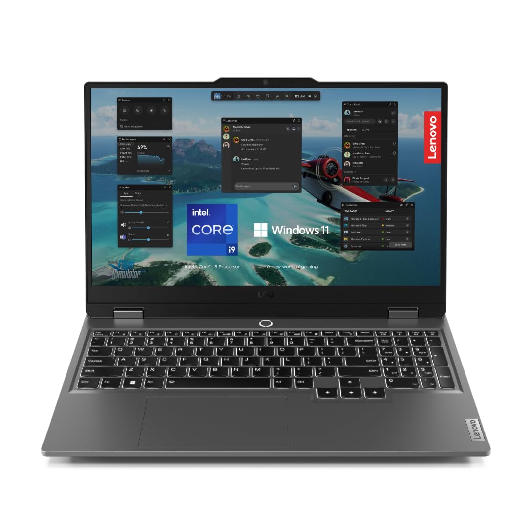 لپ تاپ بازی Lenovo LOQ 15IRX9 با هوش مصنوعی، دارای صفحه نمایش 15.6 اینچی FHD با فرکانس 144 هرتز، پردازنده اینتل Core i7-13650HX، رم 16 گیگابایتی، حافظه داخلی 512 گیگابایتی از نوع SSD، کارت گرافیک RTX 3050 با ظرفیت 6 گیگابایت GDDR6، ویندوز 11، دارای نورپردازی RGB انگلیسی-عربی، رنگ خاکستری لونا - [83DV0008AX]