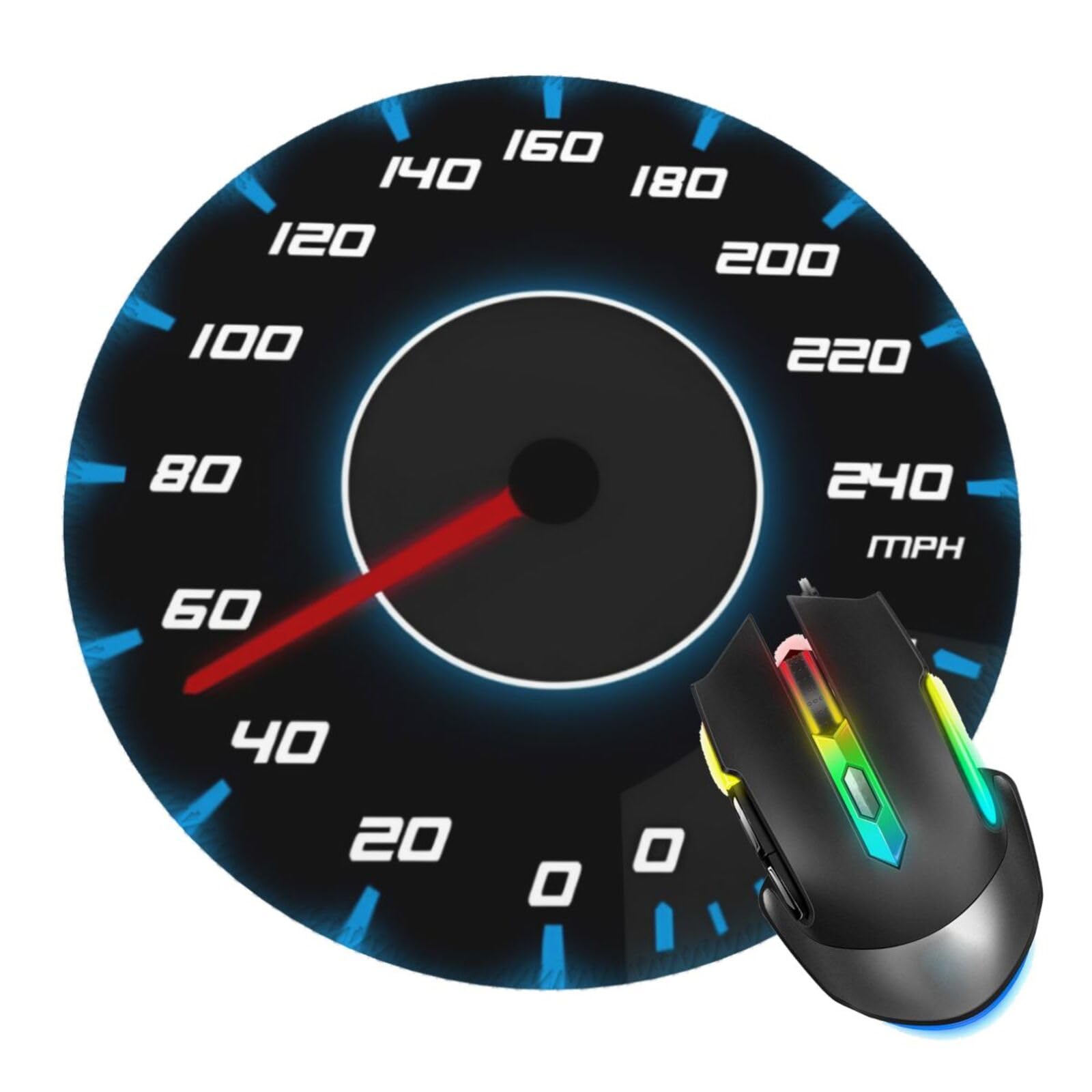 صفحه موس ماشین مسابقه‌ای ZUIDSYI، صفحه موس Speedometer برای میز، صفحه موس با لبه دوزی شده و پایه لاستیکی ضد لغزش، فرم موس بازی برای رایانه‌های لپ‌تاپ در خانه و دفتر کار t29
