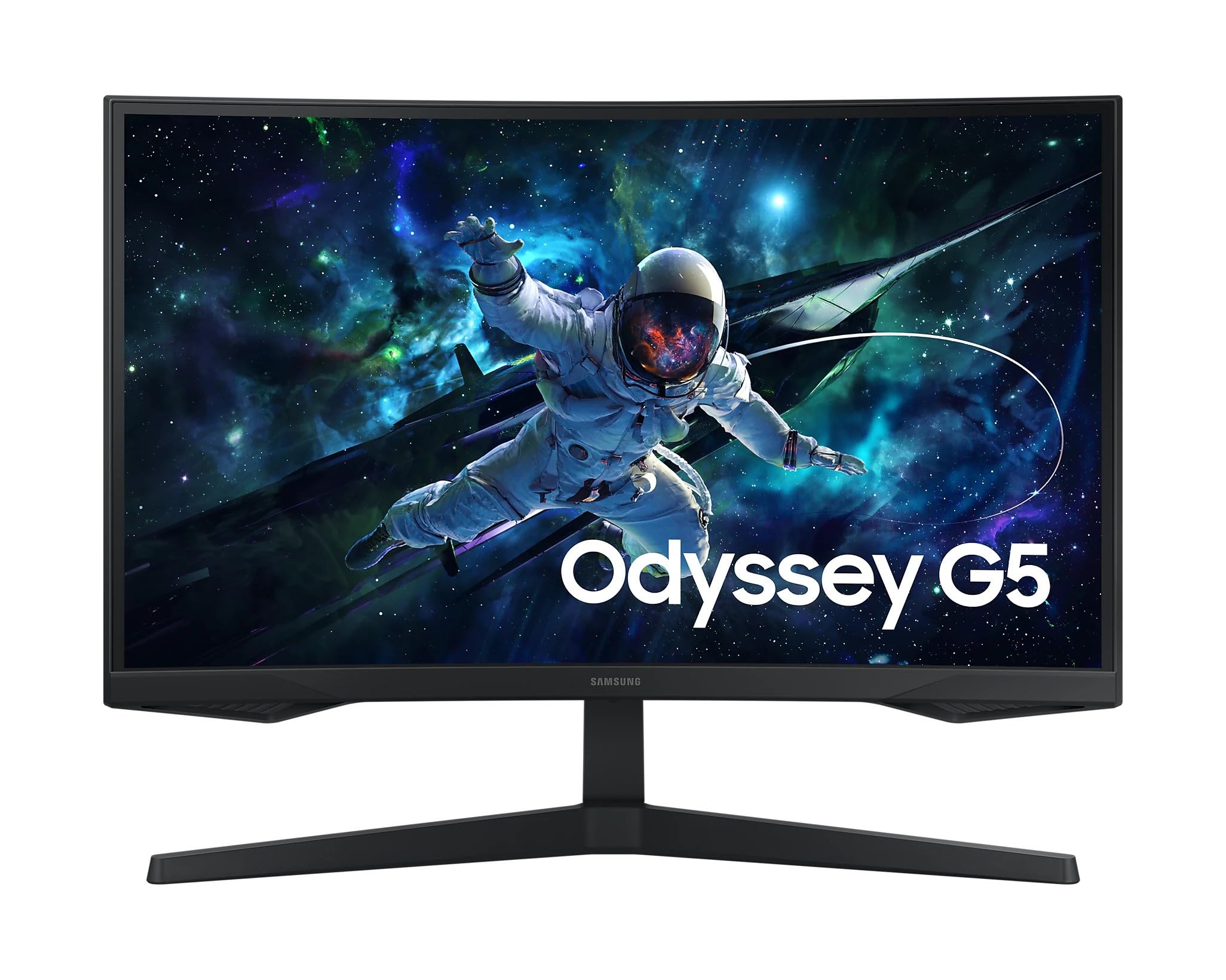سامسونگ 27 اینچ اودیسی G5 G55C مانیتور گیمینگ کریو شده با رزولوشن QHD، نرخ تازه‌سازی 165Hz و زمان پاسخگویی 1ms (MPRT)، صفحه مورب 1000R، AMD FreeSync، نسخه خاورمیانه (راه‌اندازی جدید) - LS27CG552EMXUE چندگانه