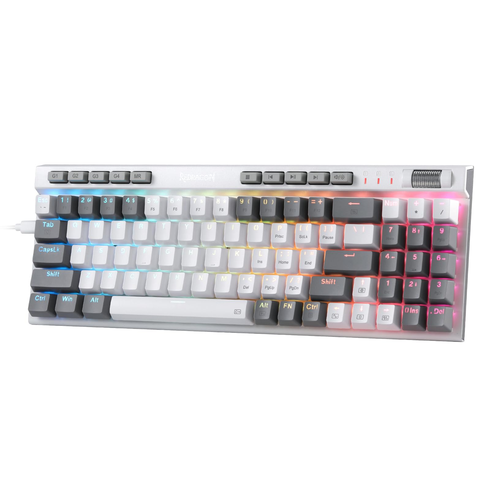 کیبورد بازی مکانیکی سیمی Redragon K655 75٪ RGB ، 78 کلید کیبورد مکانیکی Hot-Swap با پوشش آلومینیومی ، سوکت ارتقاعی و کلیدهای ماکرو / رسانه ای Onboard ، سوئیچ قرمز خطی ساکت