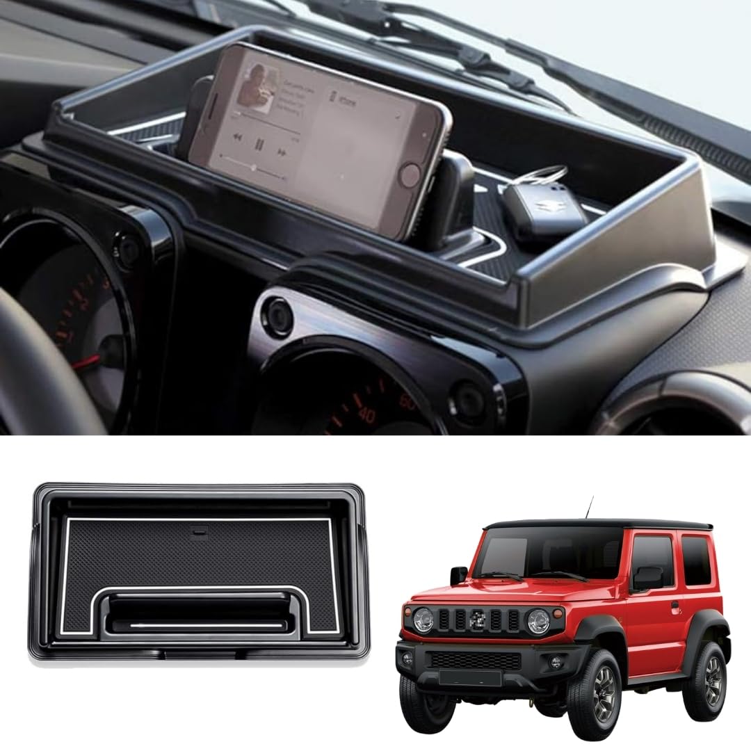 سینی داشبورد خودرو TRX AUTO با نگهدارنده تلفن برای Suzuki Jimny JB64 JB74 از سال ۲۰۱۹ تا ۲۰۲۴ | سازماندهی خودرو | لوازم جانبی Suzuki Jimny ۲۰۲۴ |