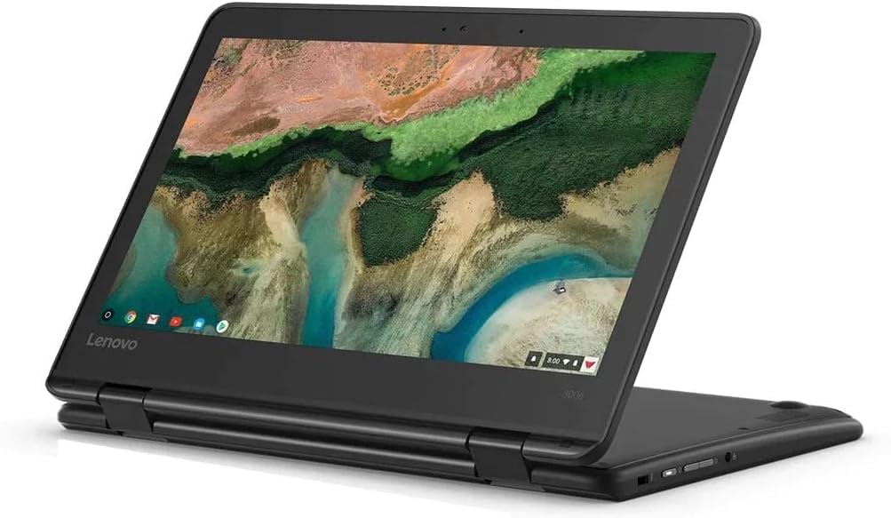 لپ تاپ لنوو 300e Chromebook نسل دوم، لپ تاپ لمسی 11.6 اینچی 2 در 1، AMD A4-9120 با فرکانس 2.5 گیگاهرتز، 4 گیگابایت RAM، 32 گیگابایت SSD، سیستم عامل Chrome OS (بازسازی شده)