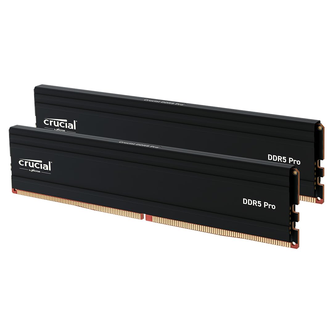 کیت حافظه Crucial Pro RAM 32GB (2x16GB) DDR5 با سرعت 6000MHz (یا 5600MHz یا 5200MHz یا 4800MHz)، حافظه رم مخصوص دسکتاپ CP2K16G60C48U5 32GB با سرعت 6000MHz (2x16GB)