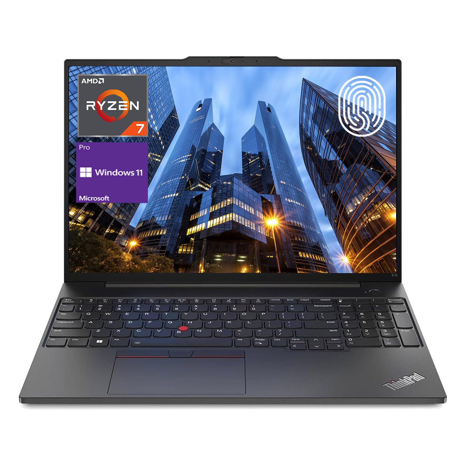 لپ تاپ تجاری LENOVO ThinkPad E16 Gen 1، نمایشگر 16 اینچی FHD+، AMD Ryzen 7 7730U، 40GB RAM، 1TB SSD، صفحه کلید با نور پس زمینه، خواننده اثر انگشت، HDMI، RJ-45، Wi-Fi 6، ویندوز 11 پرو، مشکی