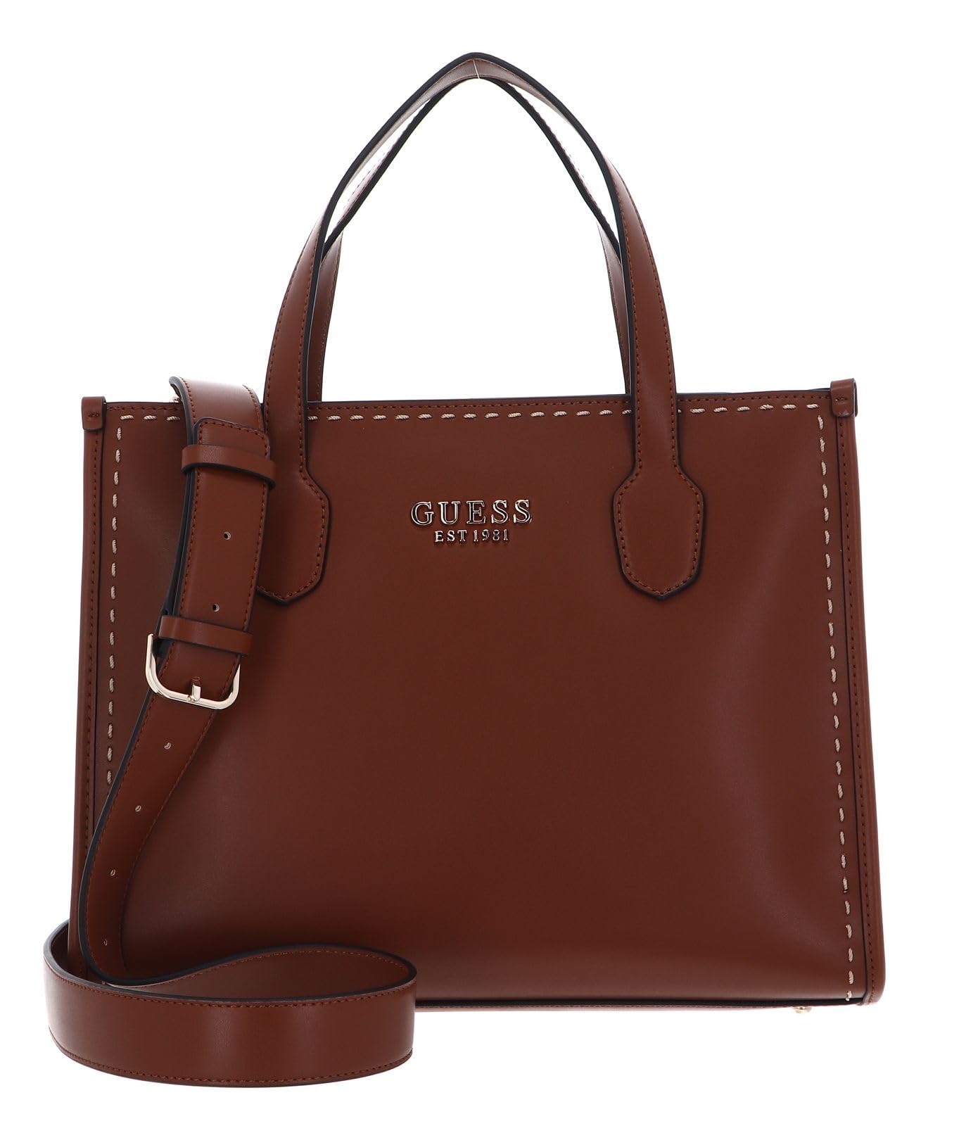کیف دستی زنانه GUESS مدل SILVANA 2 COMP TOTE اندازه یک عدد رنگ قهوه ای