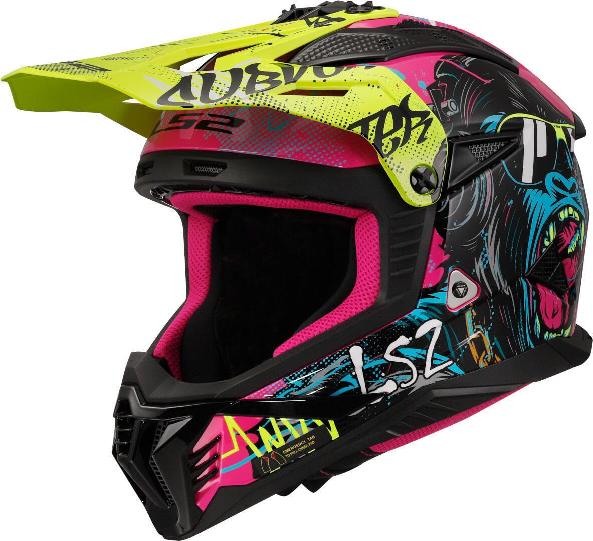 LS2 MX 708 Fast 2 Gorilla MX موتوکراس آفرود کلاه سر XXL