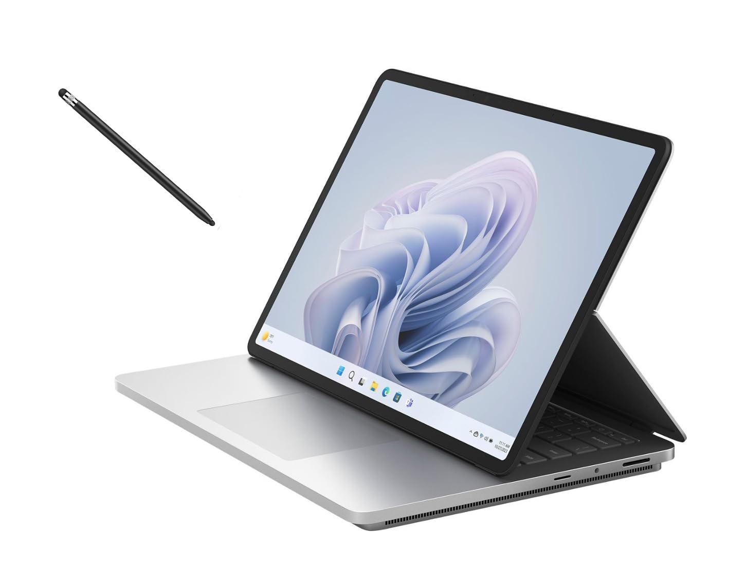 Microsoft Surface Laptop Studio 2، نمایشگر لمسی 2400 × 1600 اینچ، Intel Core i7-13700H، GeForce RTX 4050، 16 گیگابایت RAM و 512 گیگابایت SSD، ویندوز 11 Home، پلاتینوم، با قلم MTC Stylus، نقره ای