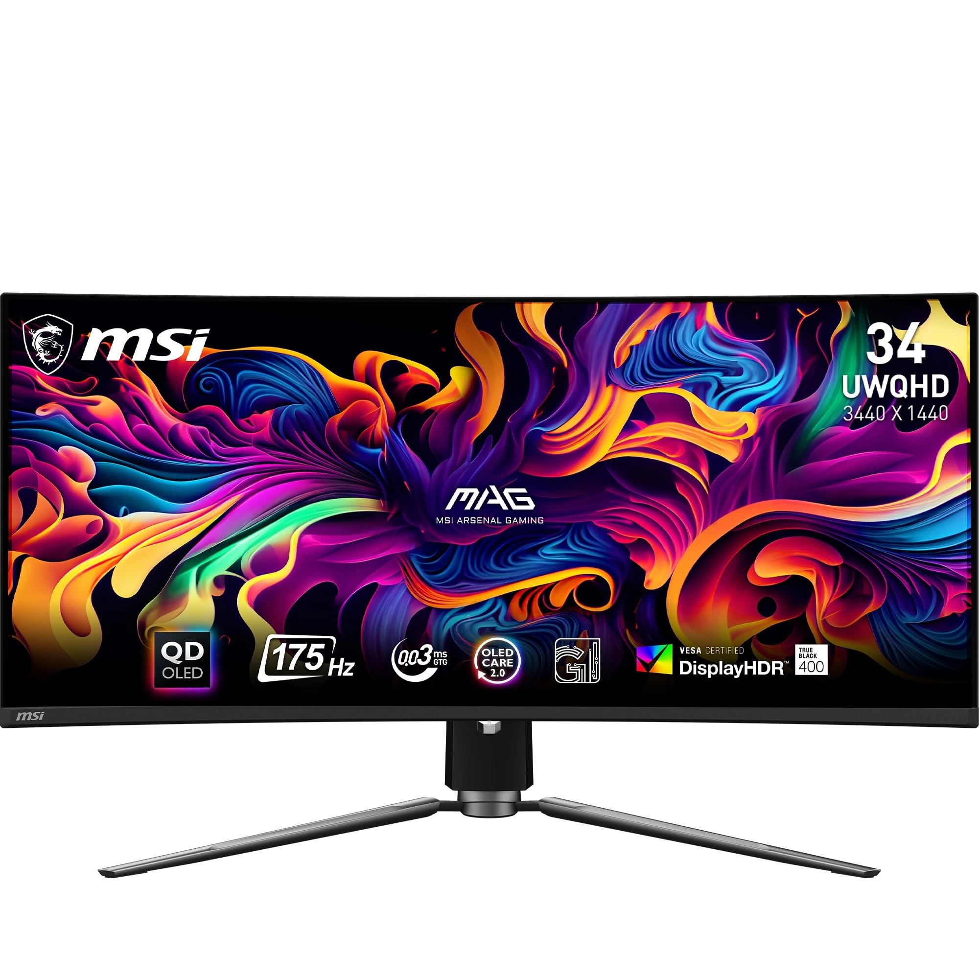 MSI MAG 341CQP QD-OLED پنل مسطح کامپیوتری 86.4 سانتی‌متر (34 اینچ) 3440 x 1440 پیکسل UltraWide Quad HD QDOLED مشکی
