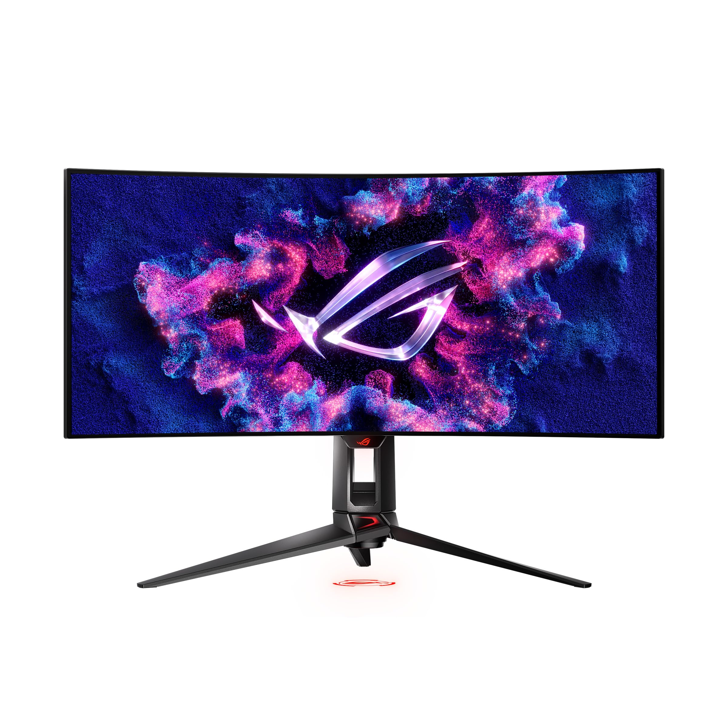 مانیتور بازی 34 اینچ ASUS ROG Swift OLED Ultrawide 800R منحنی (PG34WCDM) - 21:9 (3440 x 1440)، 240Hz، 0.03ms، قابلیت G-SYNC، سینک حرارتی سفارشی، روشنایی یکنوا، KVM هوشمند، USB-C 90 وات PD، 1300 نیت 34 " OLED Curved QHD 240Hz KVM USB-C