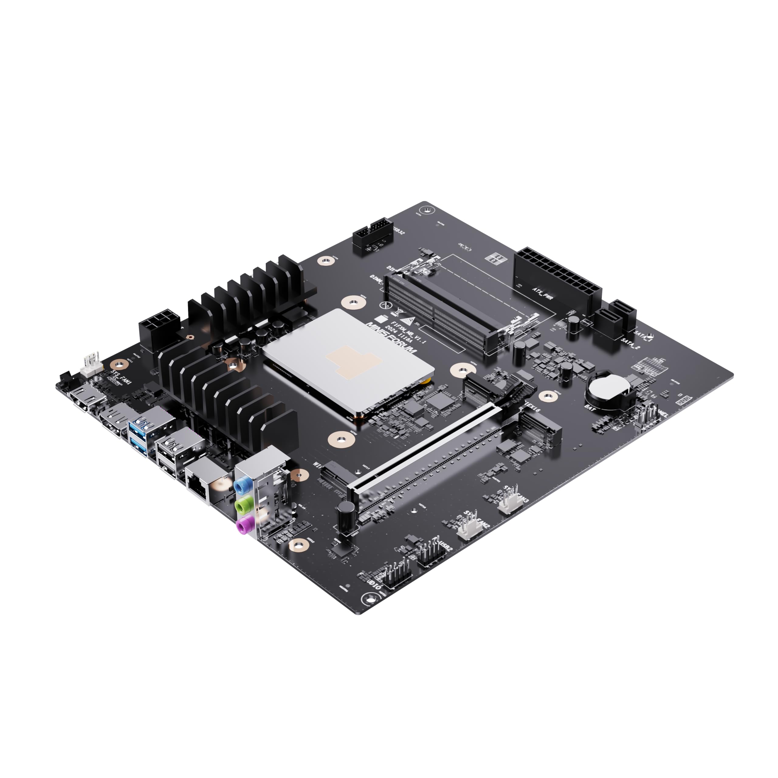 مادربورد کامپیوتر کوچک MINISFORUM BD795m با پردازنده AMD Ryzen 9 7945HX DDR5 Barebone Gaming PC، دو عدد PCIe4.0 SSD، دو عدد SATA3.0 HDD/SSD، HDMI2.1|DP1.4|، شیار M.2 2230 Key E