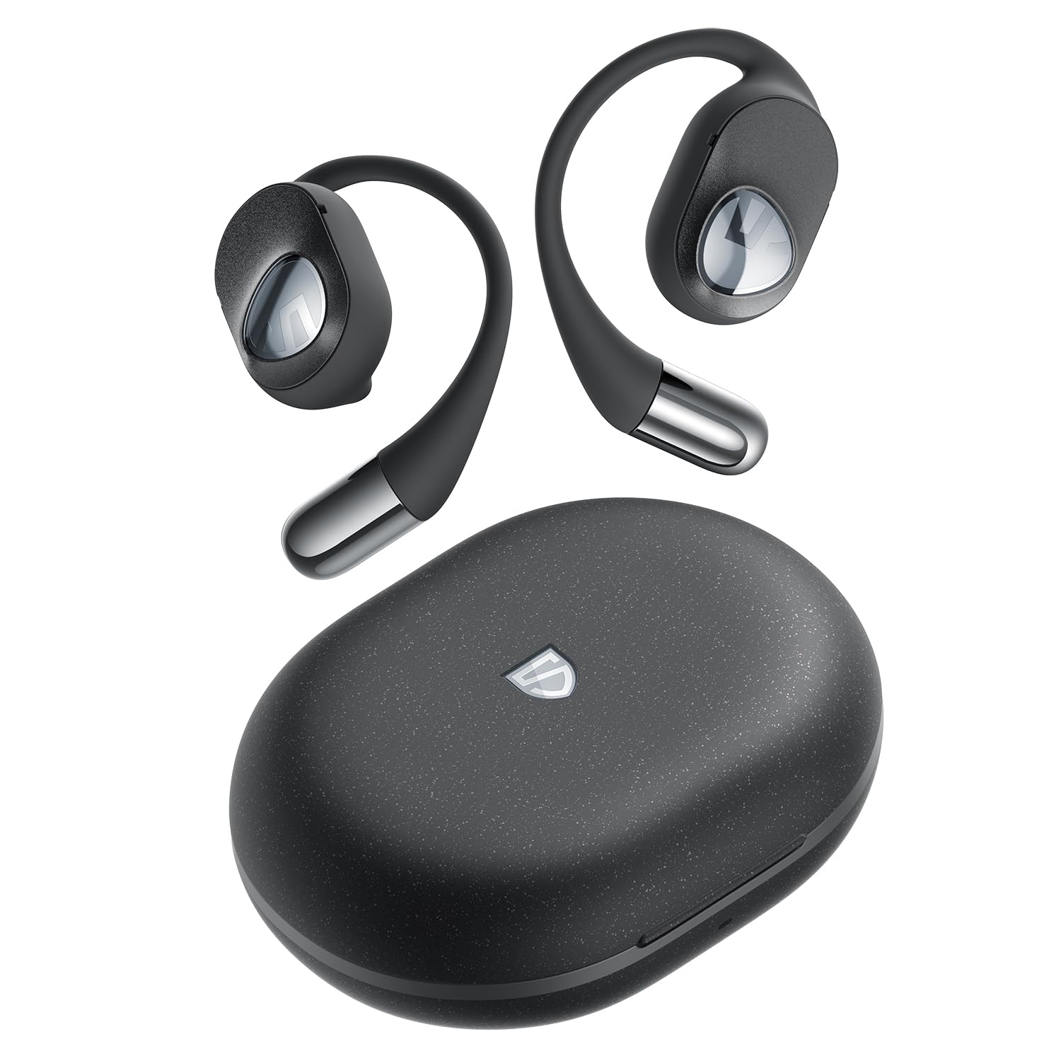 هدفون بلوتوث SoundPEATS GoFree 2 مدل 5.3 با گوشی‌های ورزشی بلوتوث و قلاب‌های گوش صدای با کیفیت Hi-Res و کدک LDAC، درایور 16.2 میلیمتری چندنقطه‌ای، طراحی گوش باز سبک با ۴ میکروفن، 35 ساعت مدل سیاه