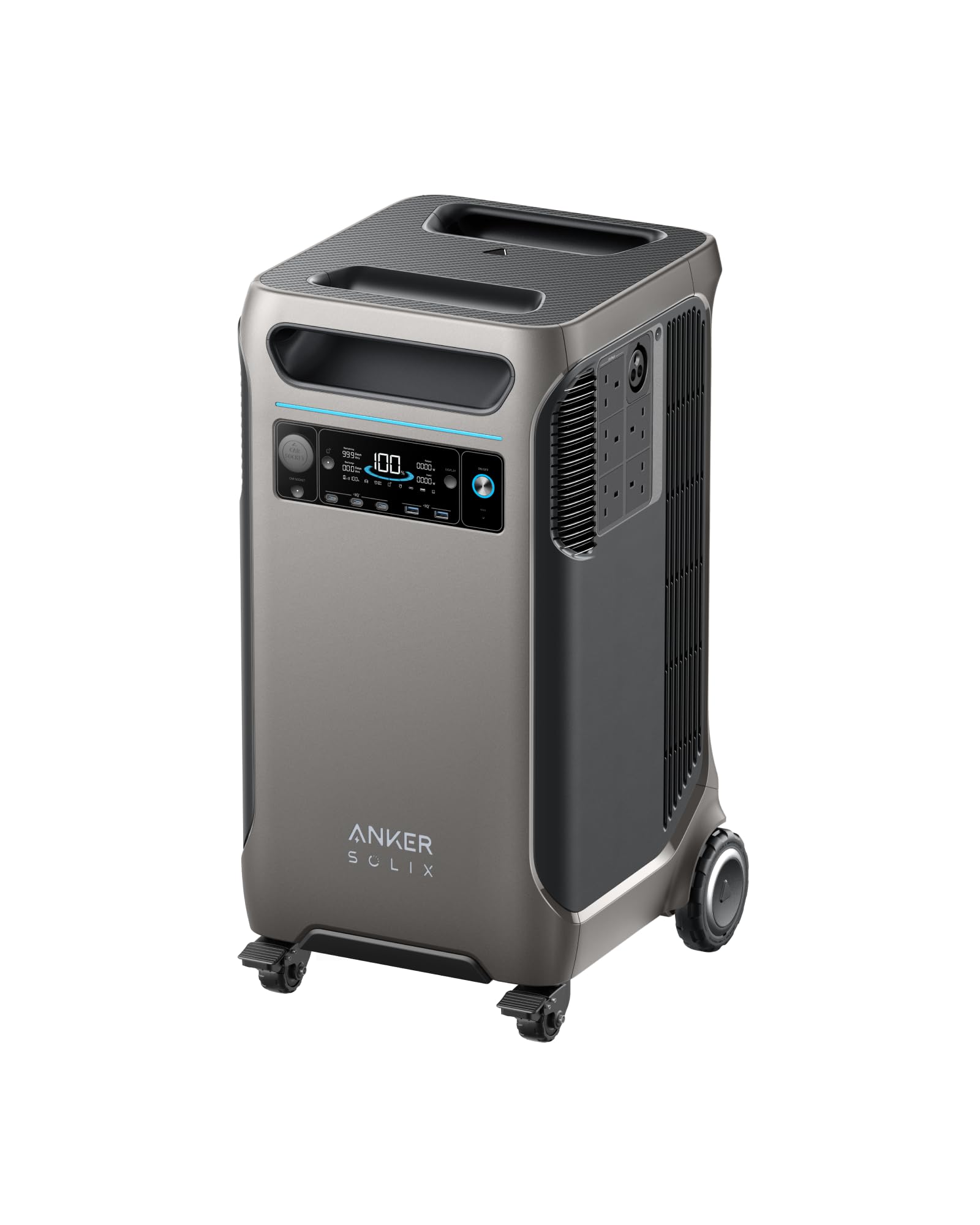 Anker SOLIX F3800 پایگاه تغذیه قابل حمل، 3840Wh، باتری LiFePO4، خروجی AC بسیار بالا 6000W، ژنراتور خورشیدی برای پشتیبانی خانگی، RVها، بحران‌ها، قطع برق و کمپینگ خارج از منزل