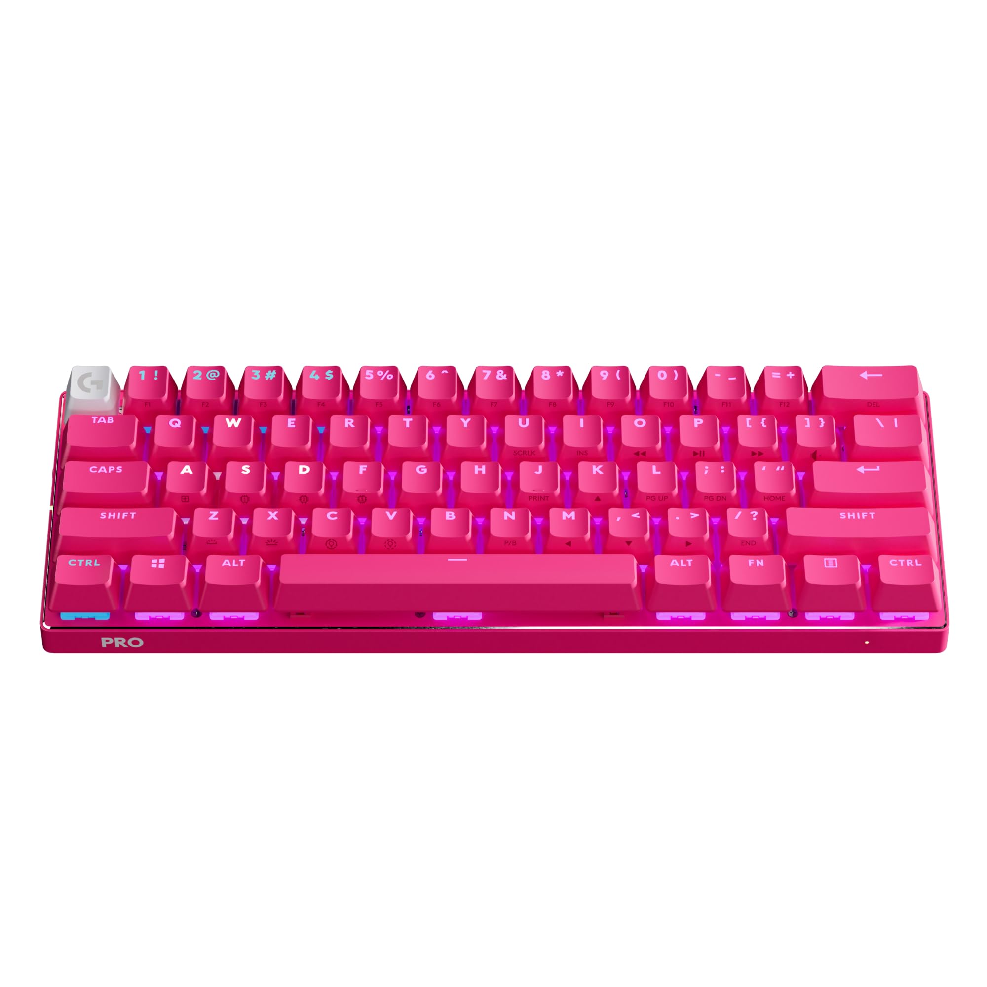 صفحه کلید بازی بی‌سیم لیتسپید Logitech G PRO X 60، کیبرد مکانیکی 60٪ فوق العاده کوچک برای ویندوز، رنگپردازی LIGHTSYNC RGB، پوشه‌های کلیدی PBT دو لایه ای، سوئیچ‌های لمسی - مواونتا٬ بی‌سیم 60٪ مکانیکی