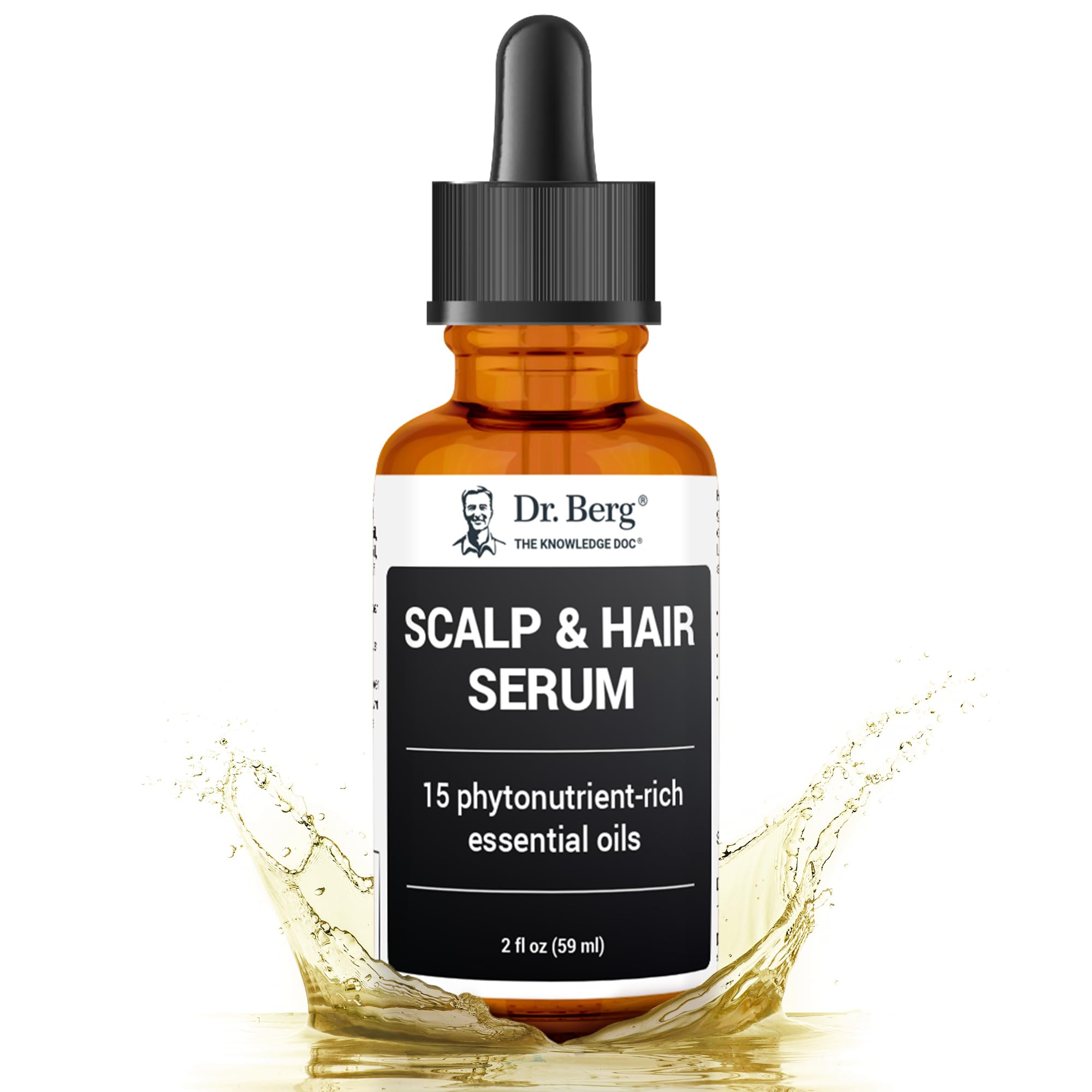 روغن مو و پوست سر دکتر برگ (فرمول بهبود یافته) با ویتامین D3 و E - بررسی‌شده بالینی، خالی از پارابن و سولفات برای زنان و مردان - شامل روغن رزماری، روغن کستوره و روغن جوجوبا - ۲ اونس