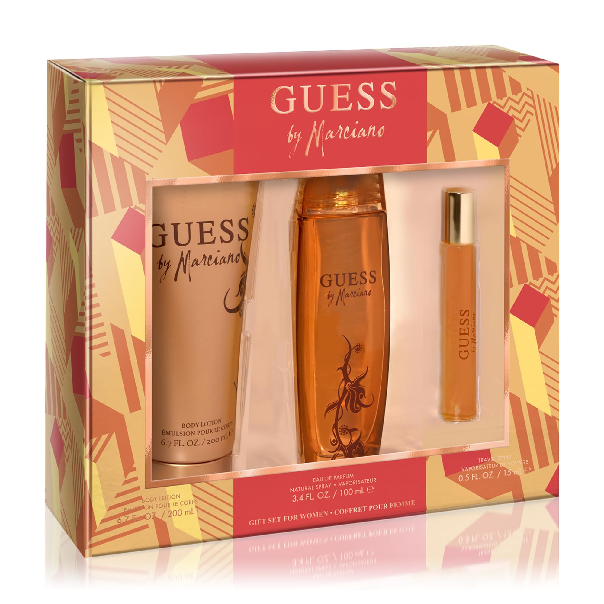 Guess By Marciano برای زنان مجموعه Edp 100Ml + Bl 200Ml + Edp 15Ml (2023) شفاف / ترکیب
