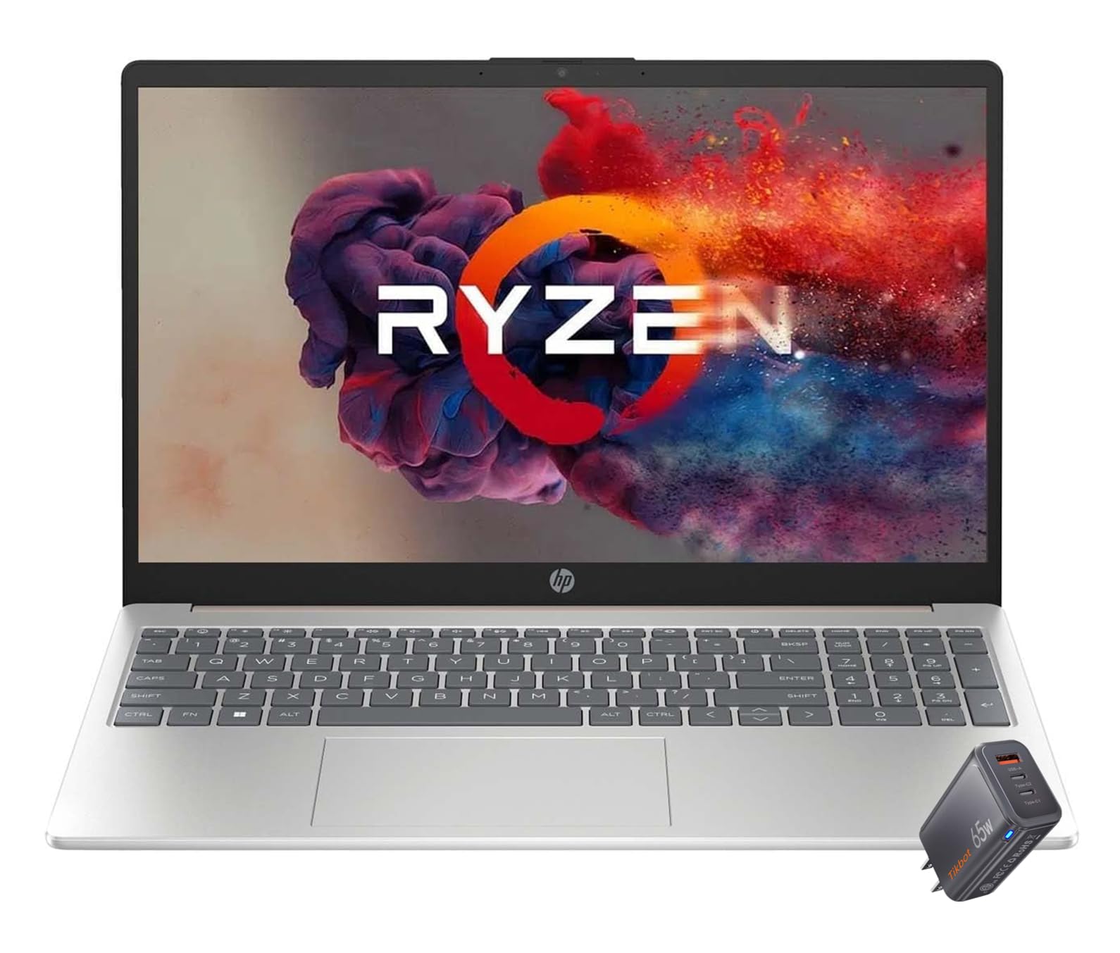 لپ تاپ تجاری HP (به‌روزشده) 15.6 اینچ Full HD، با پردازنده AMD Ryzen 5 7520U (بهتر از i7-1165G7)، وب‌کم، Wi-Fi 6، ویندوز 11 Home، همراه با شارژر سریع 65 وات PD (16GB RAM | 1TB PCIe SSD)
