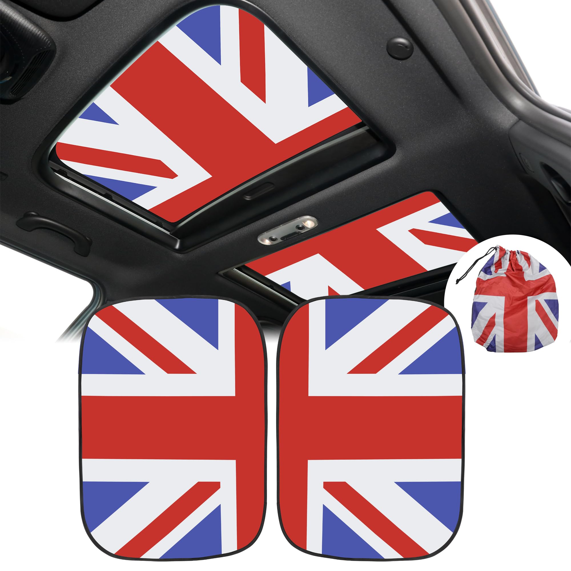 پوشش سایه سقف شیشه‌ای TOMALL سازگار با خودروی Mini Cooper R56/F56/R60/R55/F55/F54 لوازم جانبی خودرو جلد جادار ضد UV پوشش سایه ضد UV داخلی محافظ خورشیدی برای جلوگیری از چین‌وچروک برای لوازم جانبی Countryman Clubman (قرمز)