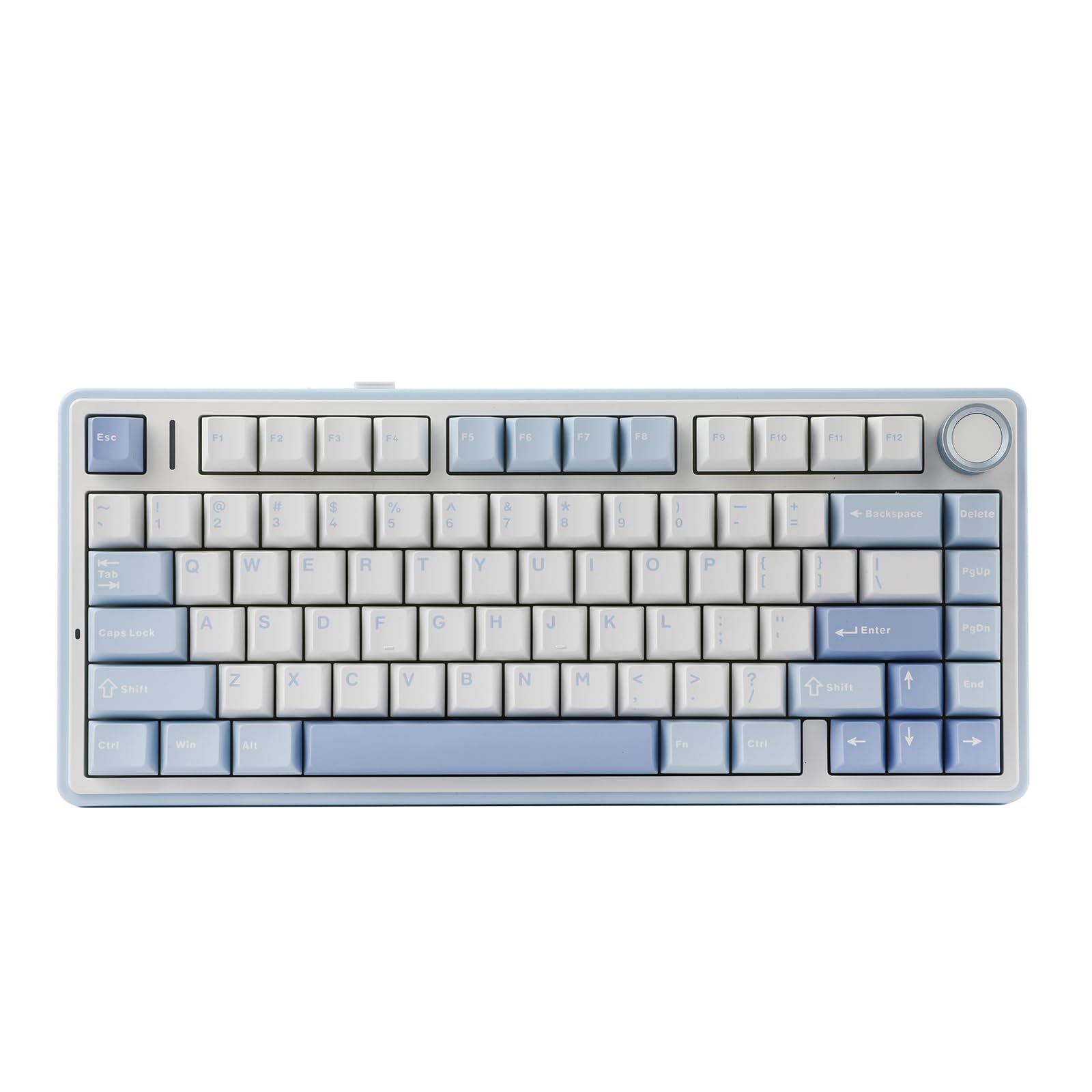 EPOMAKER x AULA F75 Gasket Mechanical Keyboard, 75% Wireless Hot Swappable Gaming Keyboard with Five-Layer Padding&Knob, Bluetooth/2.4GHz/USB-C, RGB (Sea Salt Blue, LEOBOG Reaper Switch) LEOBOG Reaper Switch Sea Salt Blue