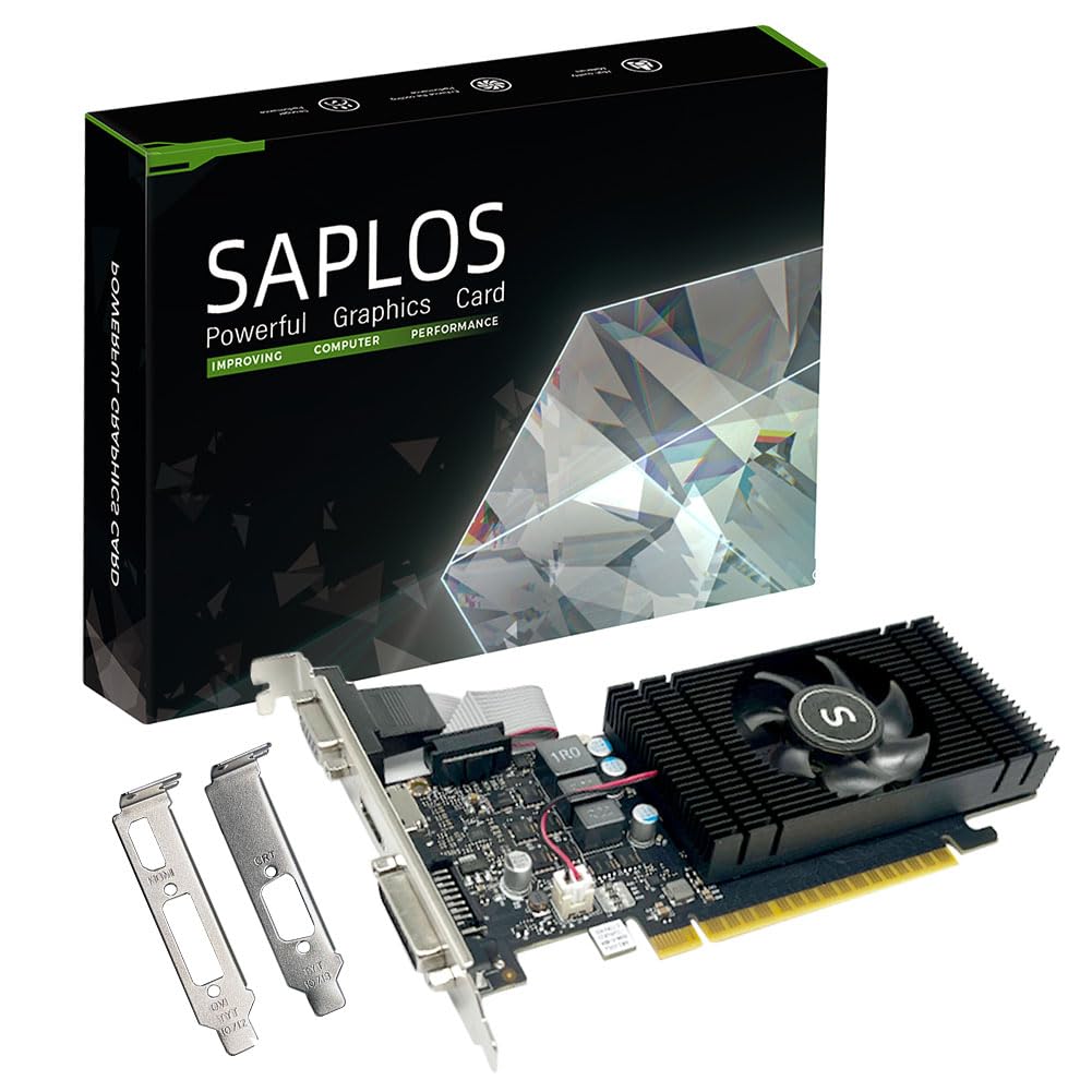 کارت گرافیک SAPLOS GeForce GTX 750 Ti، 4 گیگابایت GDDR5، 128 بیت، پورت DVI‑D، HDMI، VGA، فرم‌فاکتور کم‌ارتفاع، کارت گرافیک برای کامپیوتر، واحد پردازش گرافیکی (GPU)، رابط PCI Express x16