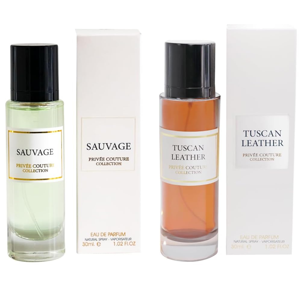 ست پارچه عطرهای هماهنگ 2 تکه برای جعبه هدیه Unisex TUSCAN-LEATHER و SAUVAGE عطر پایدار برای مردان و زنان 30 میلی لیتر هر کدام