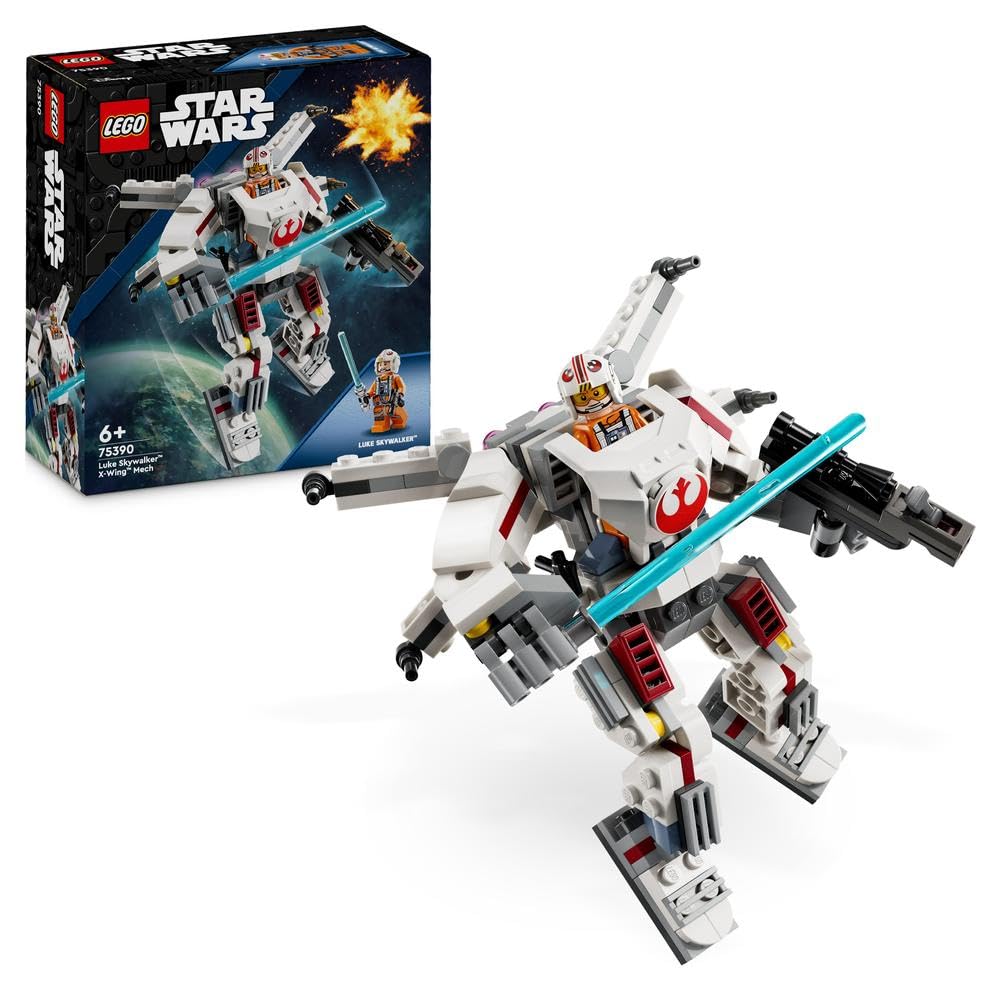 مکانیک لوک اسکای‌واکر X-Wing از ستاره‌جنگی LEGO، اسباب‌بازی ساخت و ساز جمع‌آوری‌پذیر برای پسران، دختران و کودکان 6 سال به بالا، همراه با یک فیگور کاراکتر برای ماجراجویی‌های فانتزی اکشن، ایده‌ی هدیه‌ی رمضان 75390