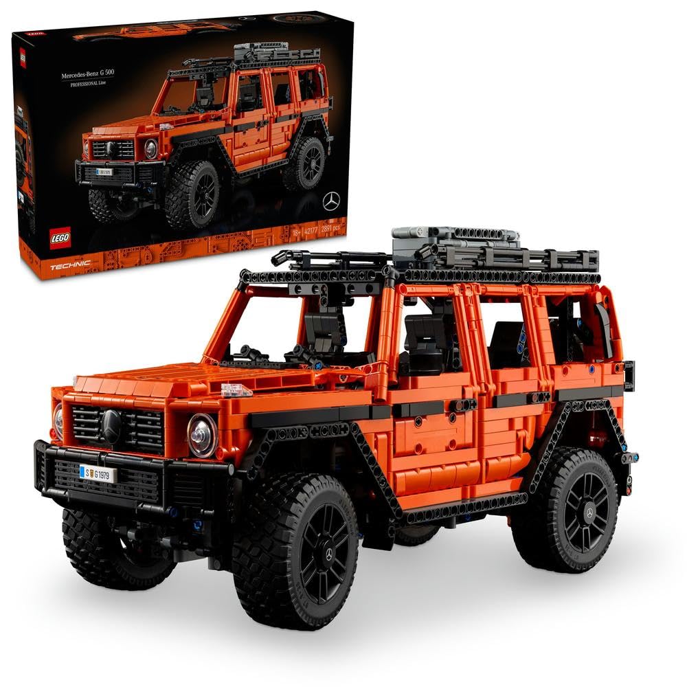 مجموعه ساخت بیلدینگ خط حرفه ای مدل خودرو LEGO Technic Mercedes-Benz G 500، برای بزرگسالان، جمع‌آوری شده، خودروی نیمه جاده‌ای 4x4 قابل اعتبار، هدیه مناسب برای مردان، زنان، او و او 42177
