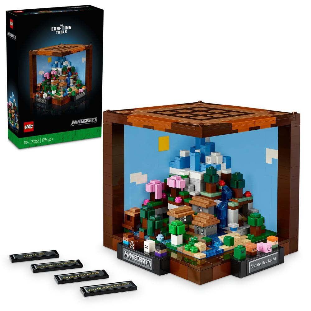 مجموعه مدل سازی تراشه LEGO Minecraft برای بزرگسالان ، مجموعه Biome با 8 شخصیت شامل استیو ، آلکس و موجودات ، هدیه بازیکن 15 سال تولد برای مردان ، زنان ، او یا او 21265