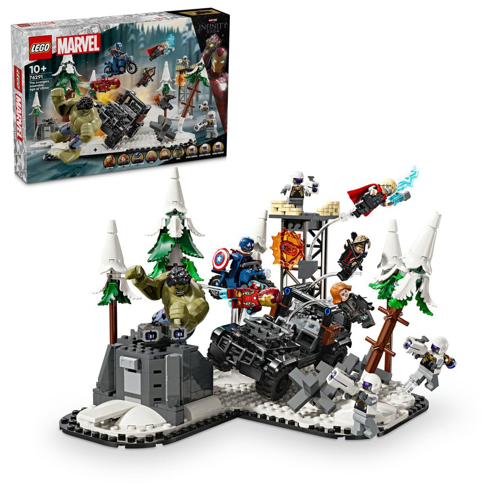 مجموعه اسباب بازی سوپرقهرمان LEGO Marvel The Avengers Assemble: Age of Ultron برای کودکان 10 سال به بالا، پسران و دختران، شامل 8 اسباب بازی از جمله تور، هاک و آیرون من،  ایده هدیه 76291