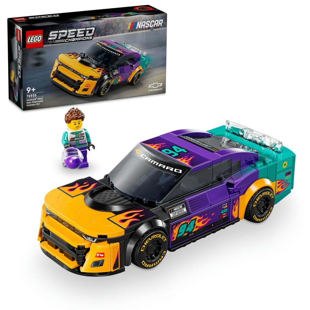 LEGO Speed Champions NASCAR Next Gen Chevrolet Camaro ZL1 Race Car Toy, Vehicle Playset for 9 Plus Year Old Boys & Girls, Kids' Bedroom Decoration, Birthday Gift Idea 76935