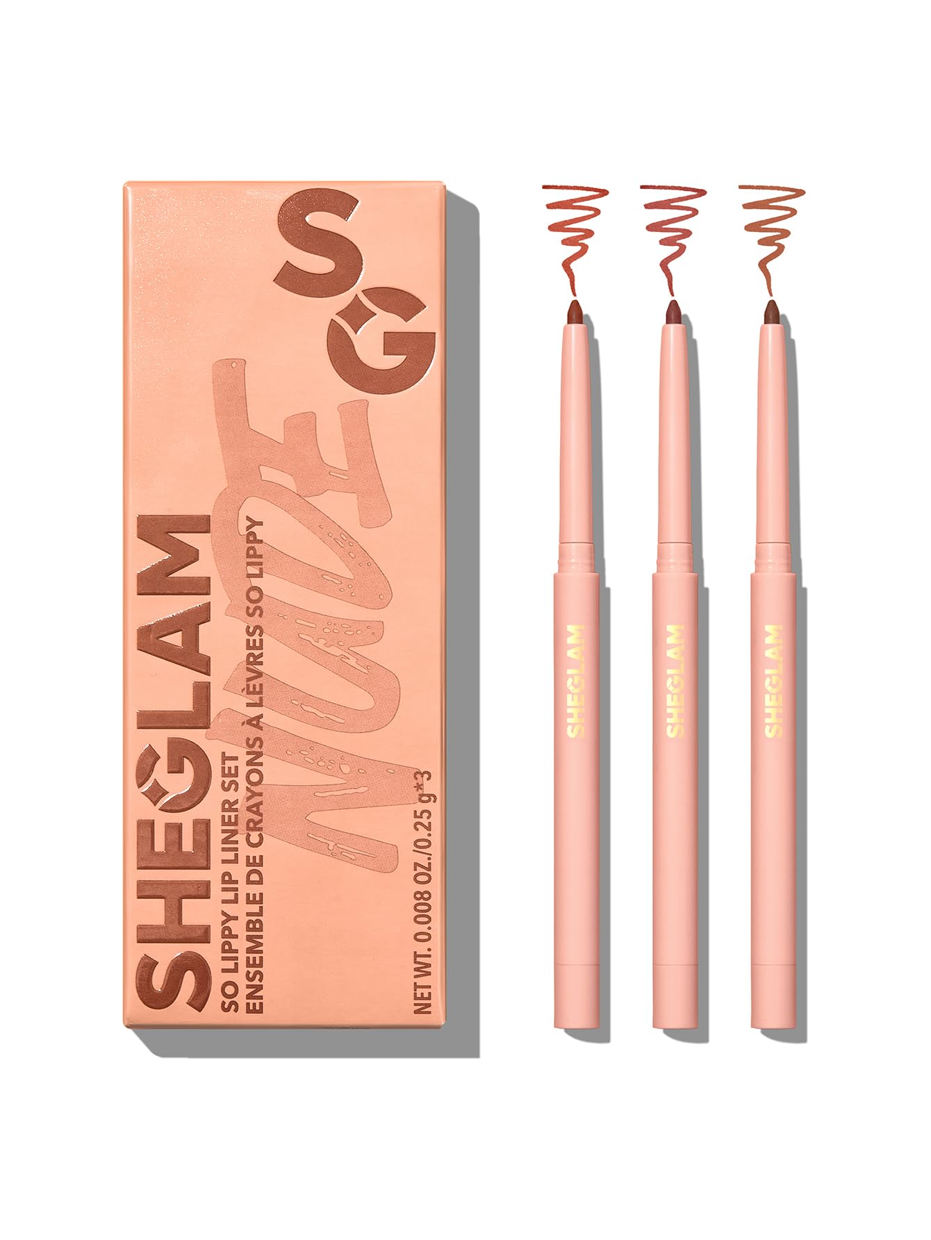 ست لینر لب So Lippy Lip از Sheglam به تعداد 3 عدد، رنگ Nude