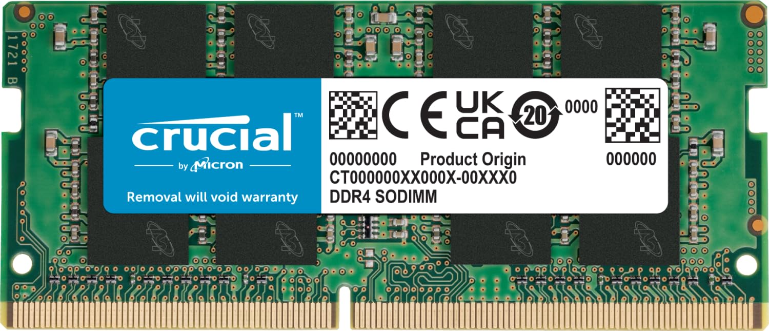 حافظه لپتاپ Crucial Basics 16 گیگابایت DDR4 با سرعت 3200 مگاهرتز، CL22، نوع SODIMM با 260 پین و ولتاژ 1.2 ولت