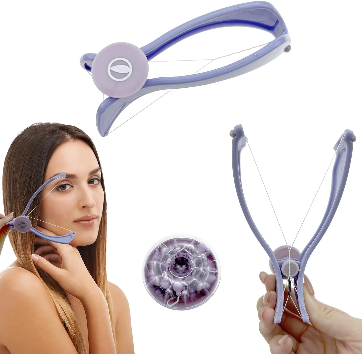 Excefore Face Hair Remover, دستی قابل حمل Epilator، با 5 نخ قدرت اضافی پیش‌تراشیده شده، ابزار زیبایی Epilator Beauty برای زنان حذف موهای صورت