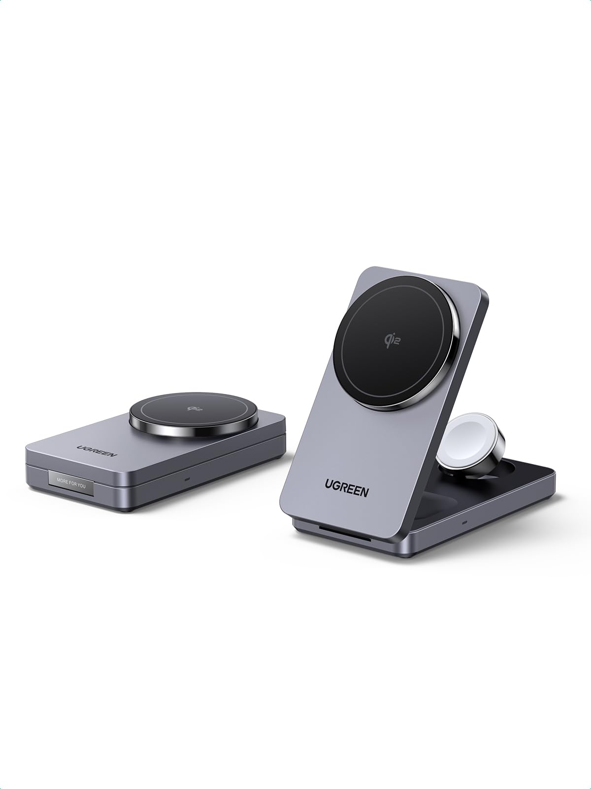 اینجانب افتخار دارم تا ترجمه کنم. UGREEN MagFlow Qi2 Certified 15W iPhone Charging Station, 3-in-1 شارژر بی‌سیم سازگار با MagSafe برای آیفون ۱۶، ۱۶ Pro، هندزفری‌های AirPods، ساعت هوشمند، استند مغناطیسی قابل‌تاشو با شارژر ۳۰ وات