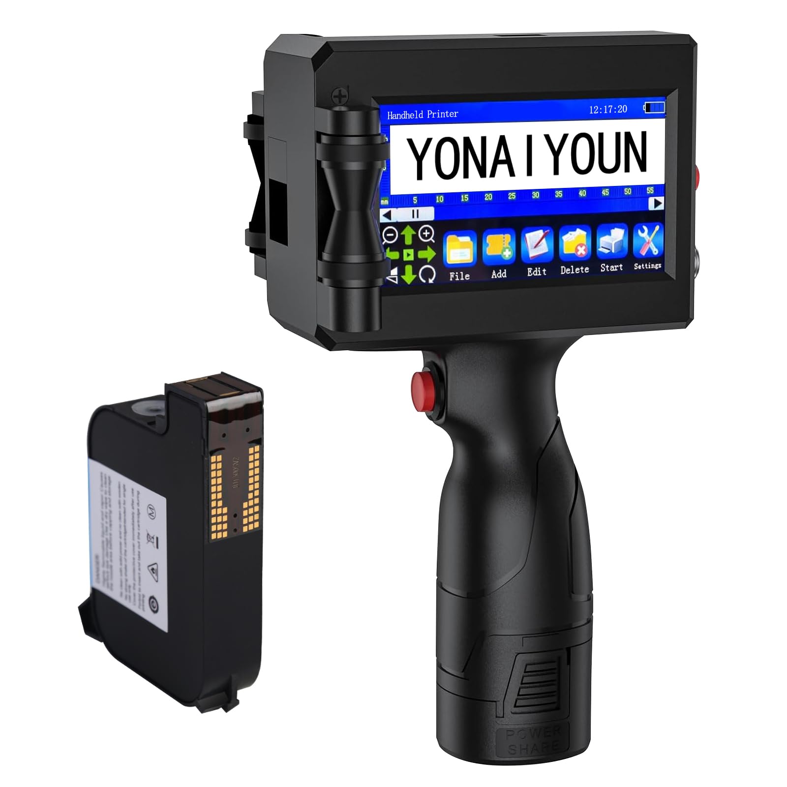 پرینتر جوهر افشان دستی YONAIYOUN P15 - صفحه نمایش HD - کارتریج جوهر سریع خشک شونده (پشتیبانی از ۲۸ زبان) به روزرسانی ۲۰۲۴