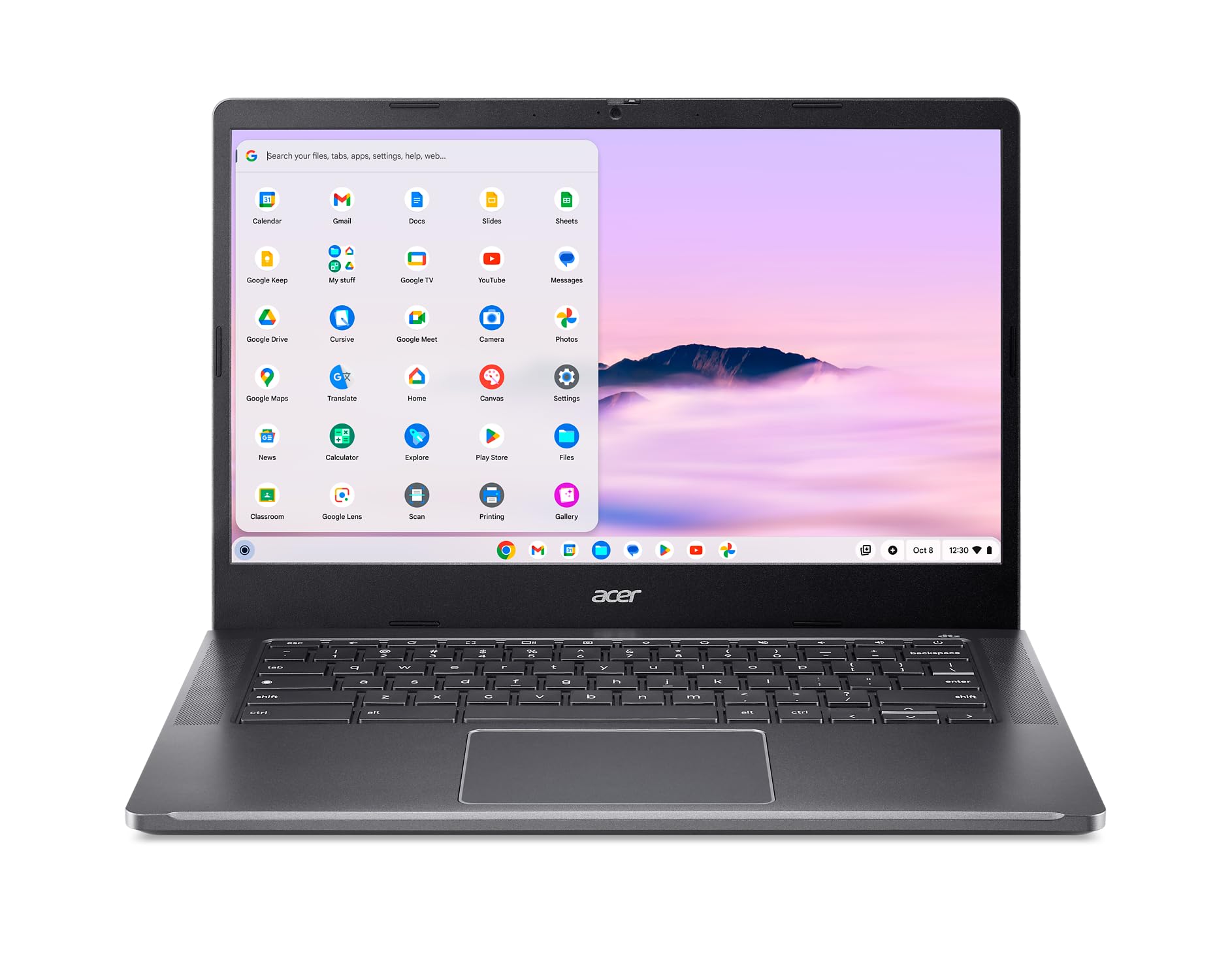 لپ تاپ ایسر Chromebook Plus 514 با هوش مصنوعی گوگل - صفحه نمایش لمسی IPS Full HD 1920 x 1080 اینچی 14" | پردازنده Intel Core i3-N305 | حافظه RAM LPDDR5 8 گیگابایت | حافظه داخلی SSD 128 گیگابایت | Wi-Fi 6E | دوربین وب Full HD | سیستم عامل Chrome OS | مدل CB514-4HT-375Z