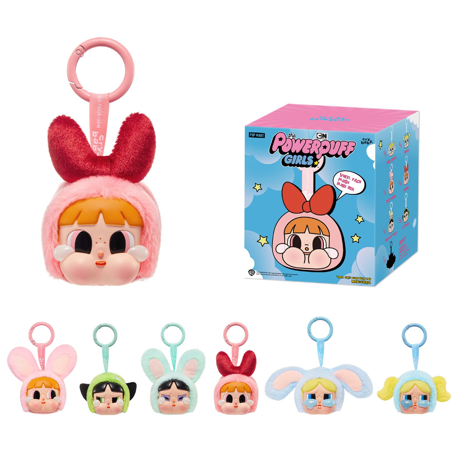 سری Pop Mart Crybaby × Powerpuff Girls - جعبه کورکورانه نرم‌افزاری با صورت وینیل پلاش، فیگورهای جعبه کورکورانه Crybaby، اسباب بازی‌های اکشن طراحی تصادفی، تمیزات تحفه جمع‌آوری‌پذیر برای خانه، جعبه تکی