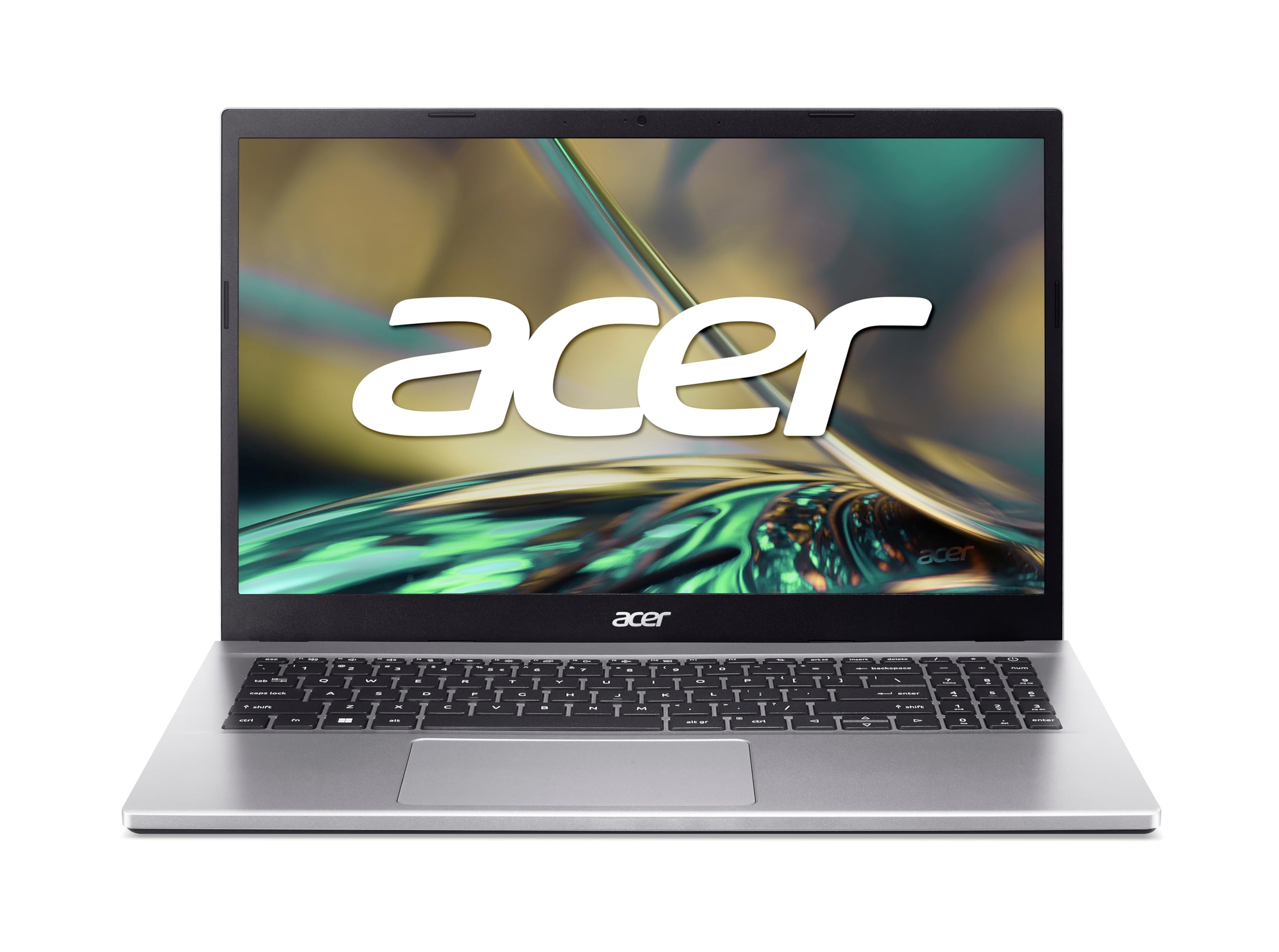 لپ تاپ Acer Aspire 3 (A315-59-53DW) با صفحه نمایش 15.6 اینچ FHD، پردازنده Intel Core i5-1235U، 16 گیگابایت رم، 1 ترابایت حافظه SSD، گرافیک Intel Iris Xe، ویندوز 11، کیبورد QWERTZ نقره‌ای و اینتل Core i5-1235U با 16 گیگابایت رم 15.6 اینچ Full HD