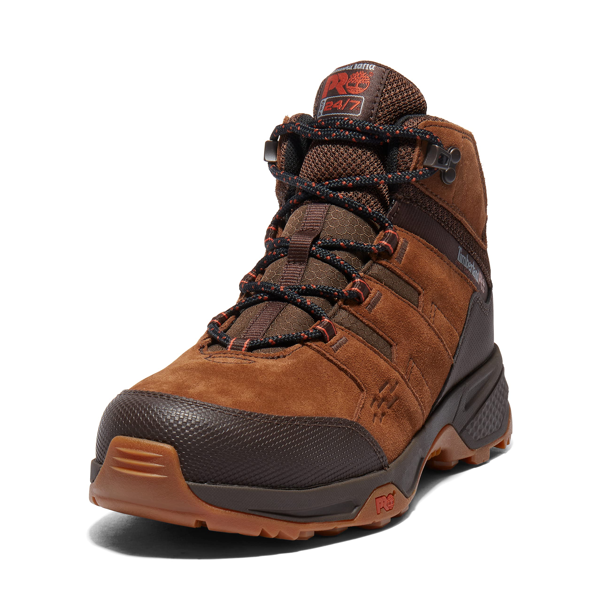 کفش کارگری Timberland PRO Switchback Lt با طراحی 6 اینچ، دارای نوک فولادی برای مردان، مخصوص صنعتی، مدل Hiker 43 از اتحادیه اروپا، رنگ قهوه‌ای/زرد 2024 جدید