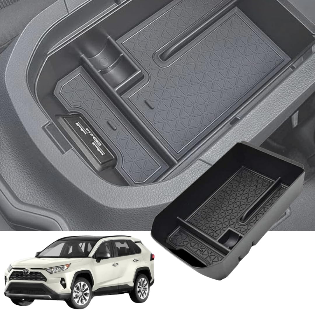 سبد سازمان دهنده محل حمایت بازوی مرکزی برای تویوتا RAV4 سال‌های ۲۰۱۹ تا ۲۰۲۴ | سینی سازمان دهنده جعبه ذخیره‌سازی مرکزی | لوازم جانبی تویوتا RAV4