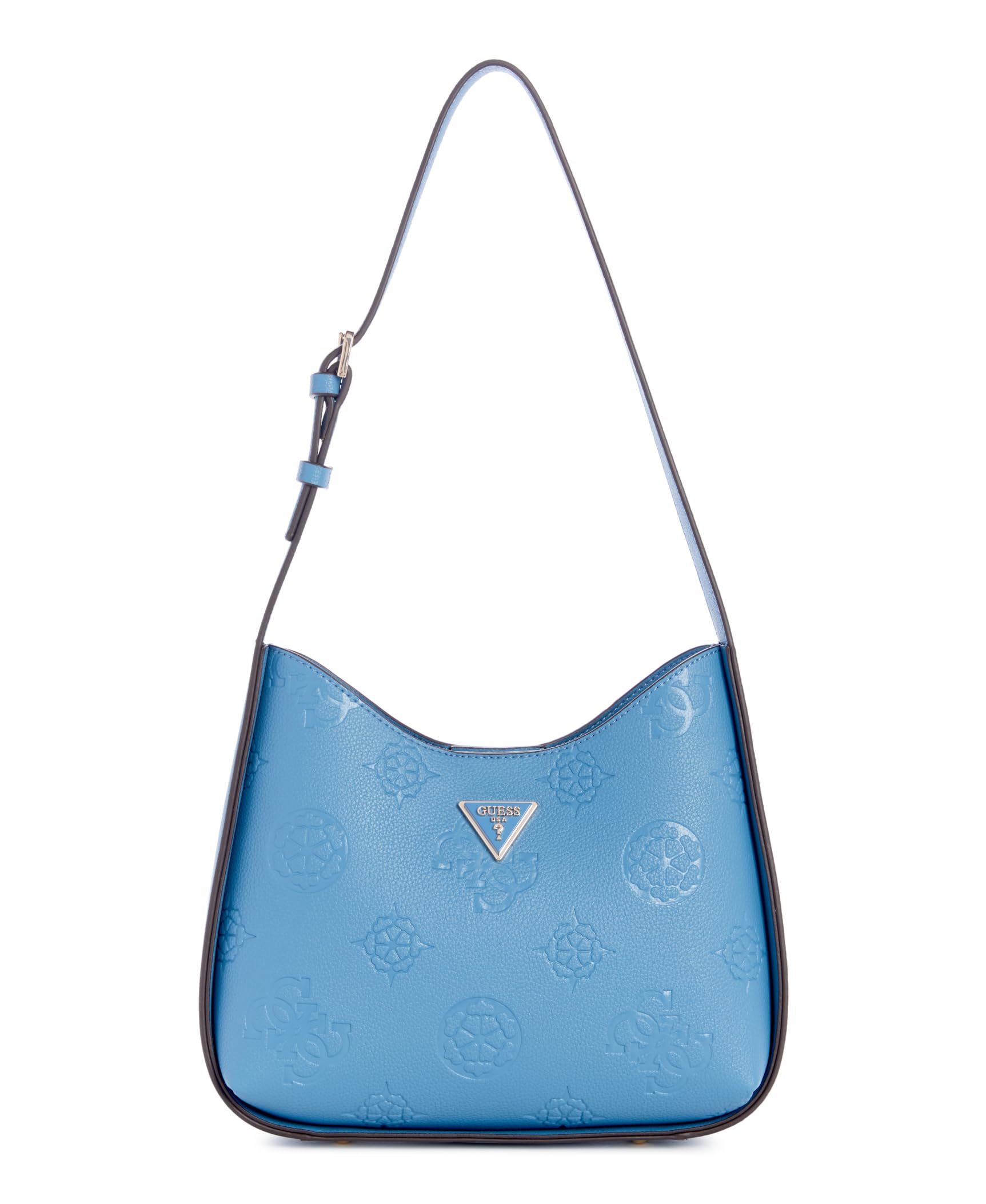 کیف دستی زنانه GUESS مدل Keandra Hobo، دارای شانه‌گیر، اندازه یک عدد، رنگ سربی با لوگو
