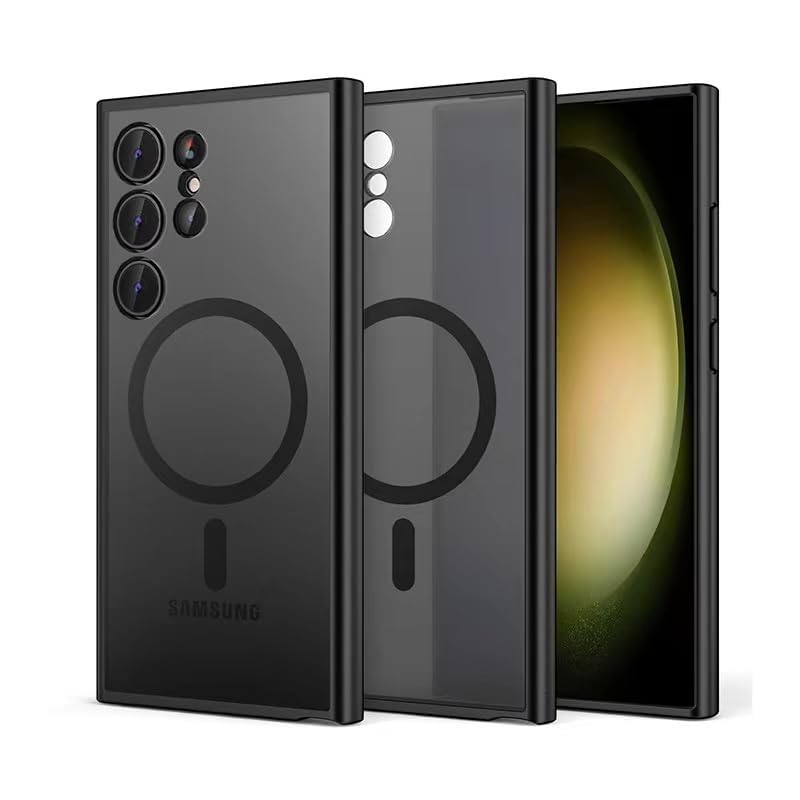 مورد اولترا برای Samsung Galaxy S24 Ultra ترجمه نشد [محافظت نظامی 10 فوت] مات نازک و ضد لک‌زنی ضدضربه محافظ گوشی برای مورد S24 Ultra 6.8 اینچ 2024، مشکی