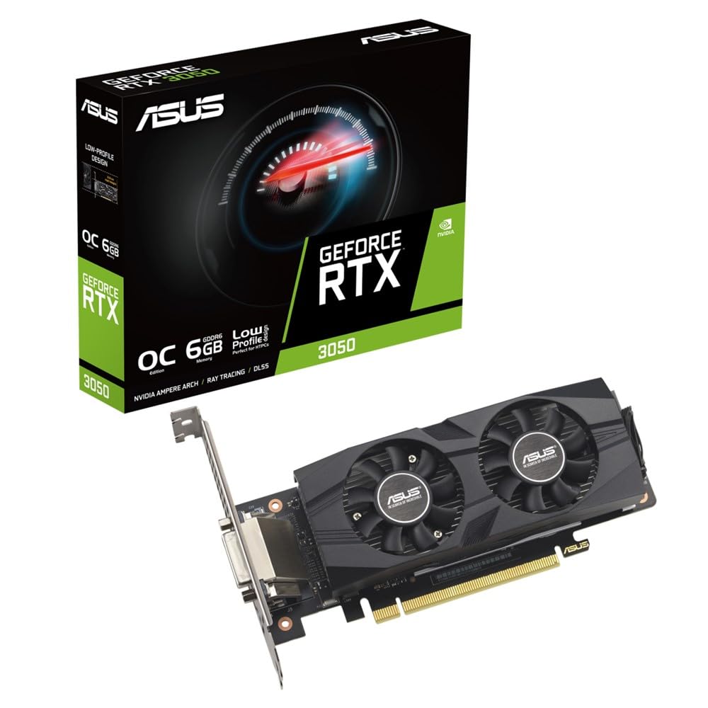 ASUS جی فورس RTX 3050 OC (6 گیگابایت GDDR6/ایکسپرس PCI 4.0/1500 مگاهرتز/14000 مگاهرتز/پروفایل کم)