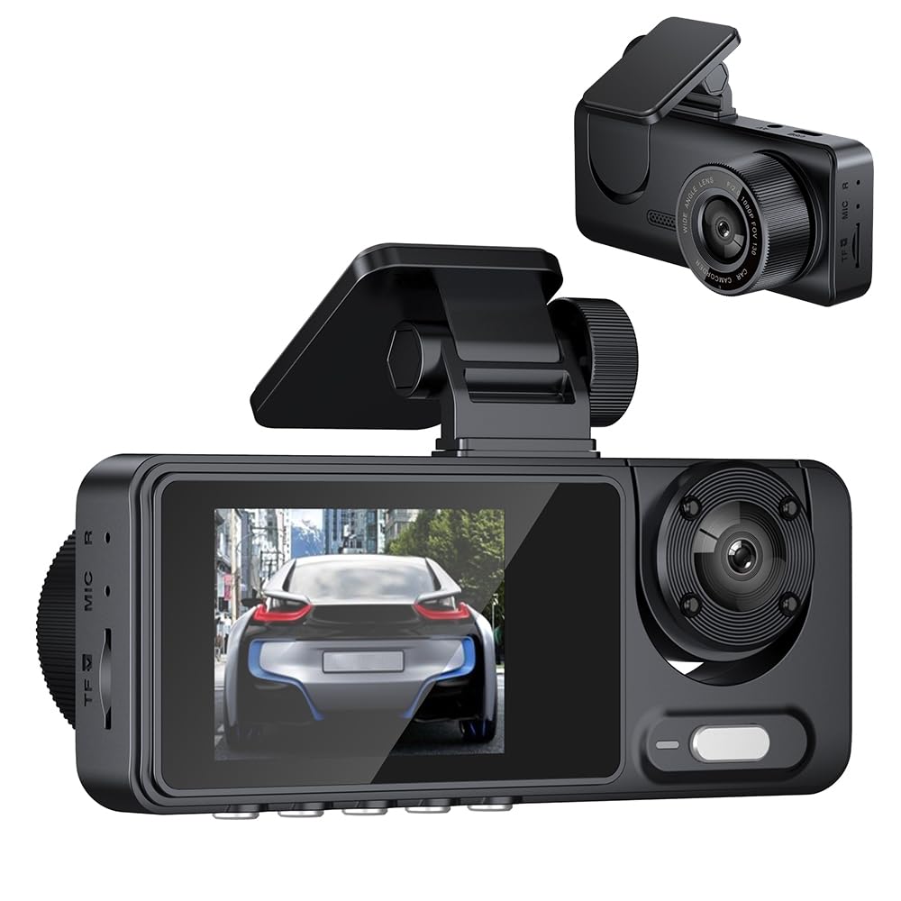 دوربین خودرو Eacam، دوربین خودرو 3 کاناله، دوربین خودرو WiFi 1080P جلو و داخل، دوربین خودرو با زاویه گسترده، سنسور G، پارکینگ 24 ساعته، ضبط کننده رانندگی ایمن خودرو