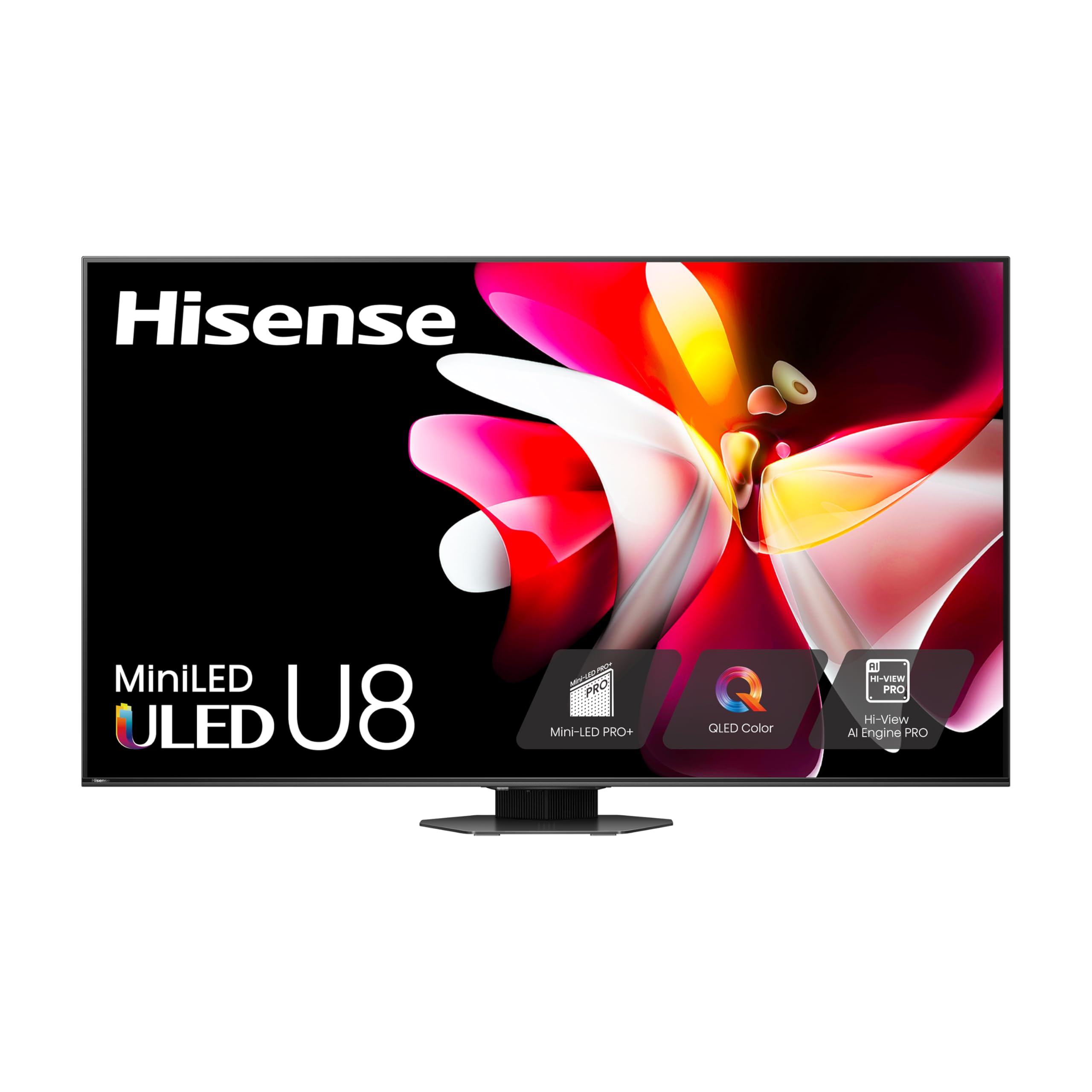 تلویزیون هوشمند گوگل 4K UHD مینی-LED سری U8 کلاس 65 اینچ هایسنس (مدل 2024، 65U8N) - QLED، دولبی ویژن آی‌کیو، دالبی اتموس، Pro چندحلقه روشنایی محلی تمام صفحه، حالت بازی Pro با فرکانس 144Hz، سازگاری با الکسا