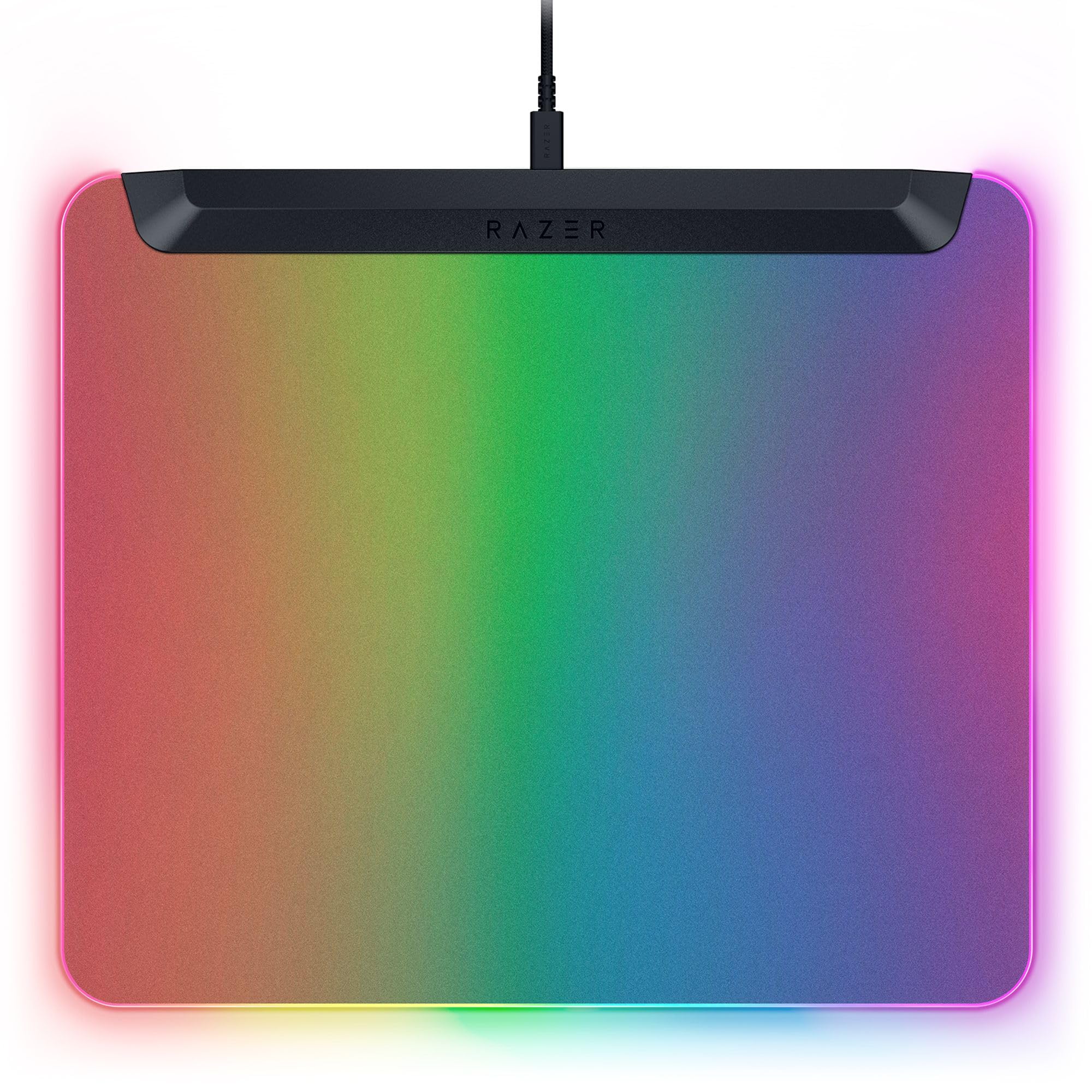 پارچه بازی موش Razer Firefly V2 Pro کاملاً روشنایی دار: طراحی نورپردازی - نورپردازی Chroma با 15 ناحیه - پورت USB 2.0 - کابل USB نوع C قابل جدا شدن - سطح میکرو تکسچر دار - پایه ضد لغزش سیاه
