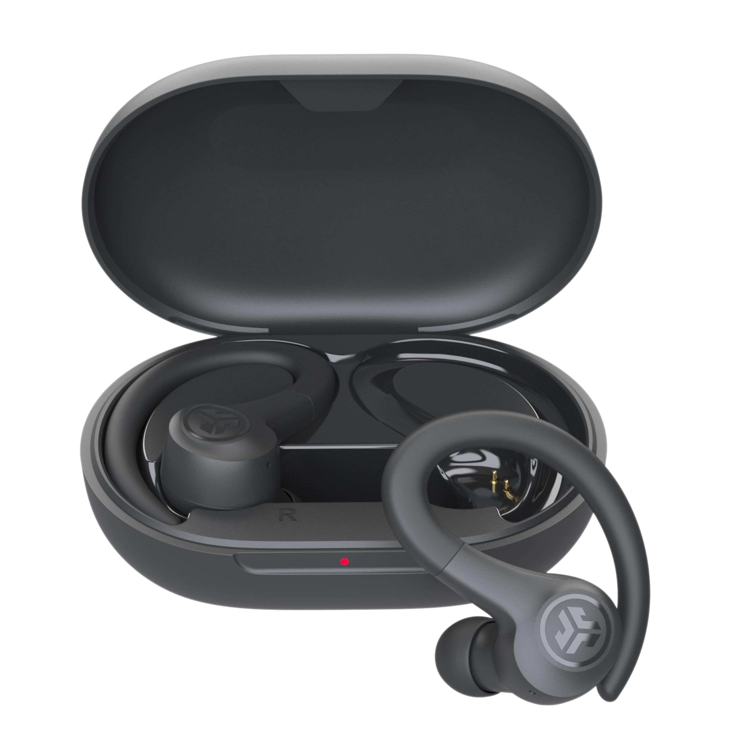 هدفون های JLab Go Air Sport+ برای دویدن - بلوتوث 35 ساعته، گرافیت | هدفون های بی‌سیم اصلی بلوتوث، قلاب گوش برای ورزش و باشگاه، هدفون های داخل گوش، ضد آب IP55، حالت آگاه باشید.