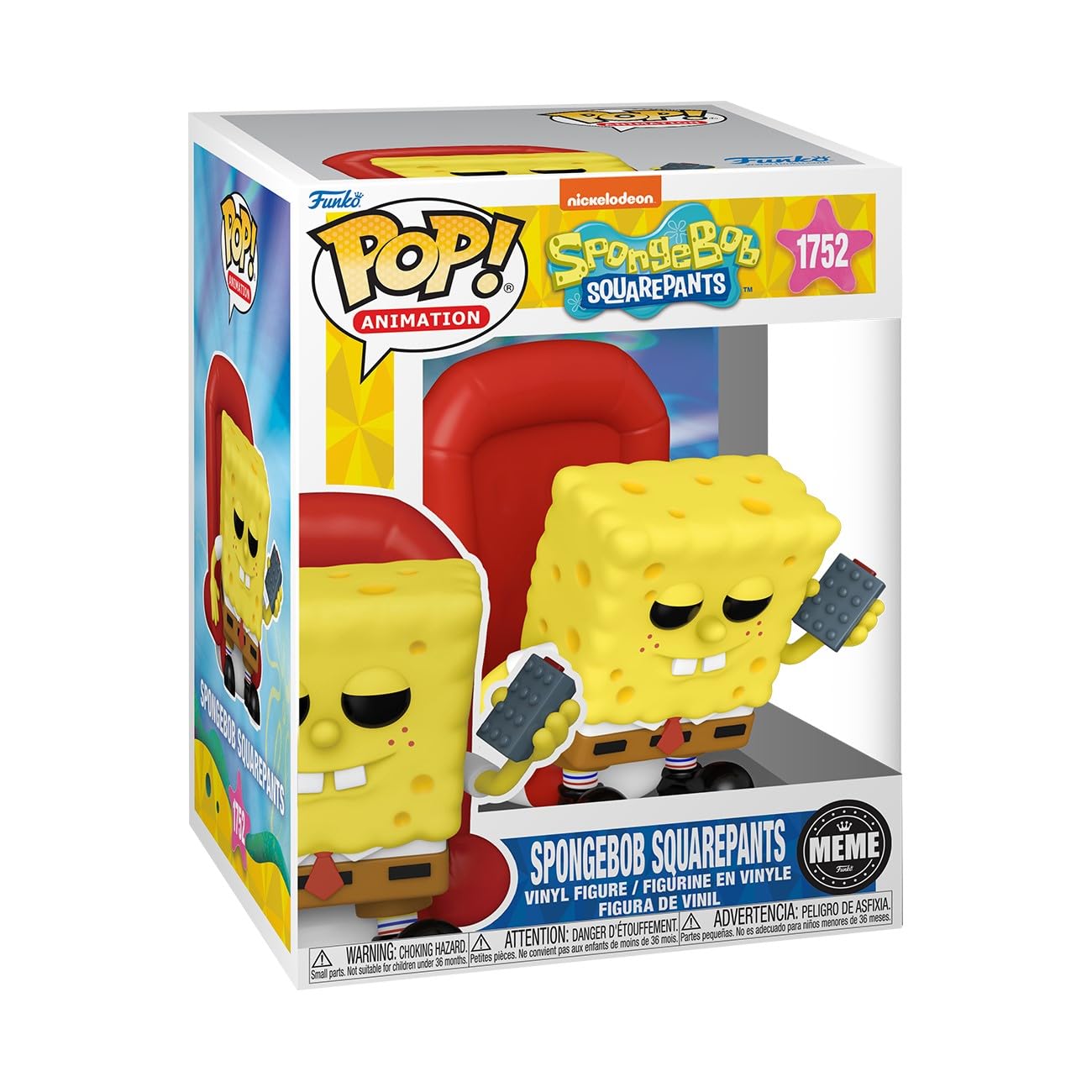 Funko Pop! Premium: Meme - اسفنج باب مربع شلنگی - اسفنج باب - مجموعه جانبی - ایده هدیه - کالای اورجینال - اسباب بازی برای کودکان و بزرگسالان - طرفداران تلویزیون