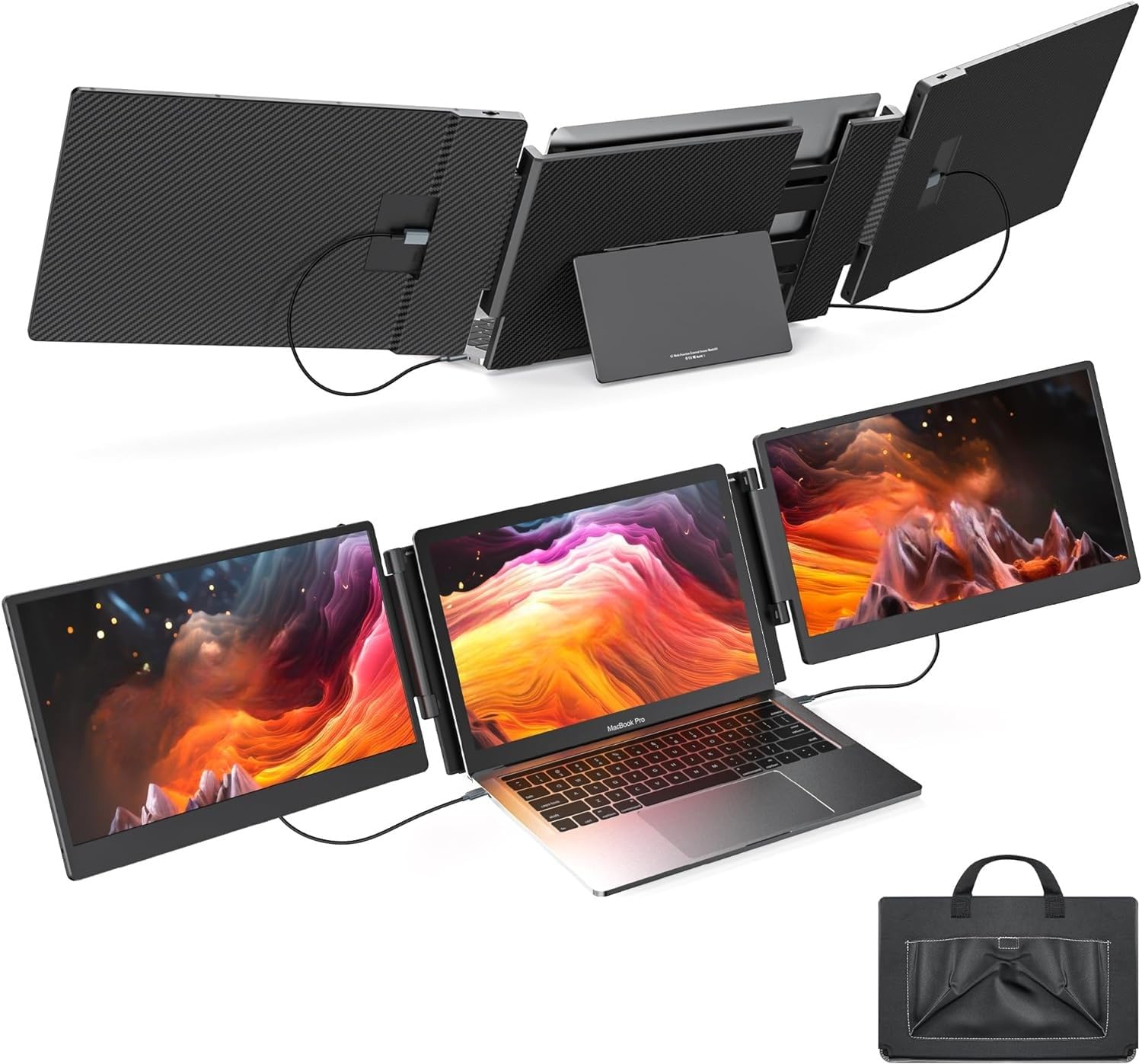 ترجمه: 
نمایشگر 14 اینچی V2COM Laptop Screen Extender، صفحه نمایش سه‌گانه قابل حمل S3 FHD 1080P IPS بر روی لپتاپ، HDMI/USB-A/Type-C Plug and Play، سازگار با ویندوز/مک/اندروید/کروم/سویچ/پلی‌استیشن 5، S3 Tri-S3